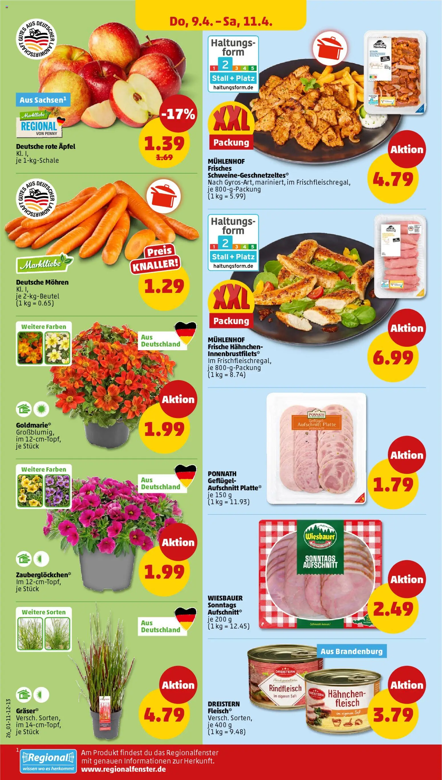 Penny Prospekt 	 – gültig ab 07.04.2026 | Seite: 26 | Produkte: Hahnchen, Äpfel, Mohren, Saft