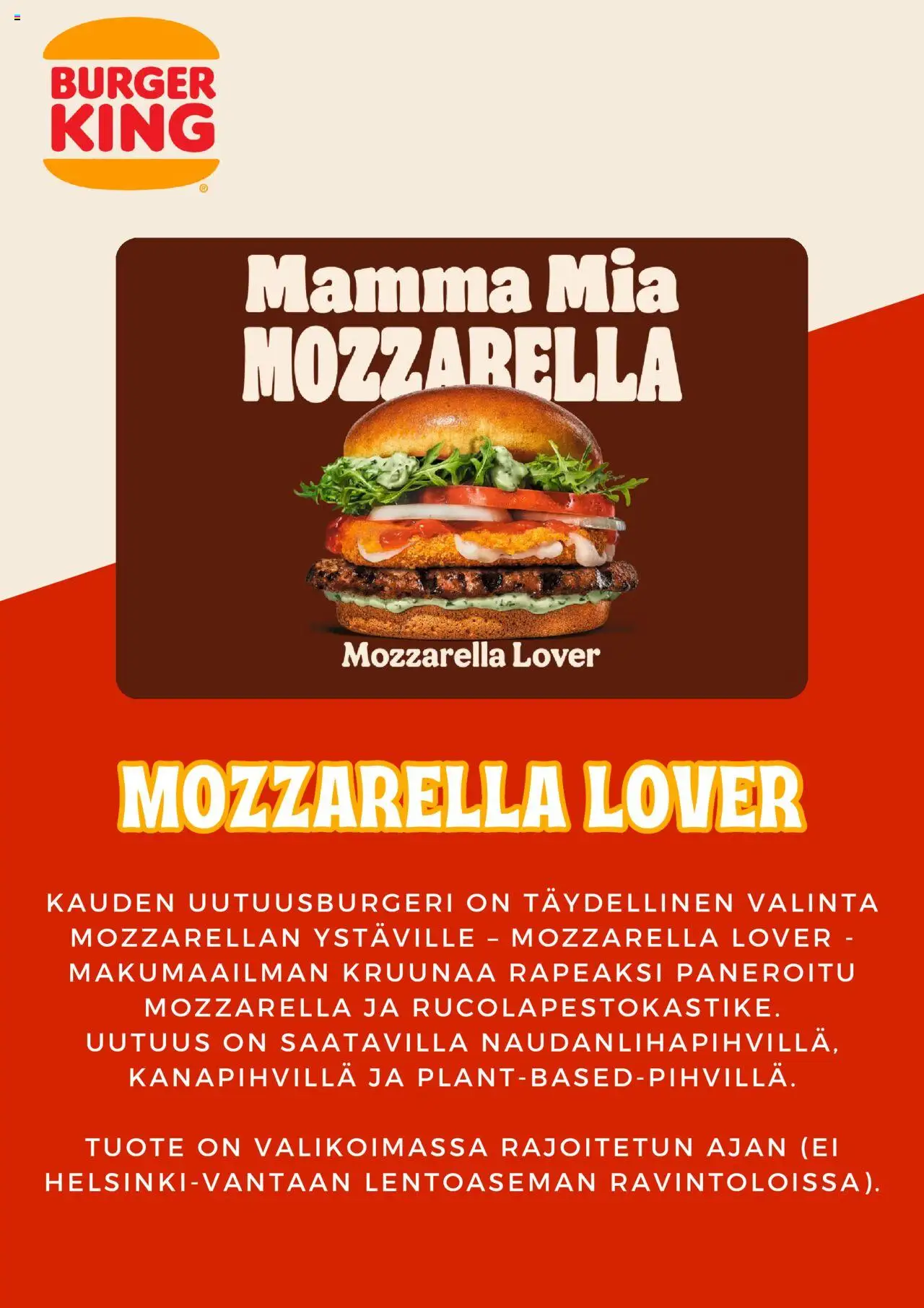 Burger King tarjoukset – voimassa 13.10.2025 alkaen | Sivu: 2 | Tuotteet: Mozzarella