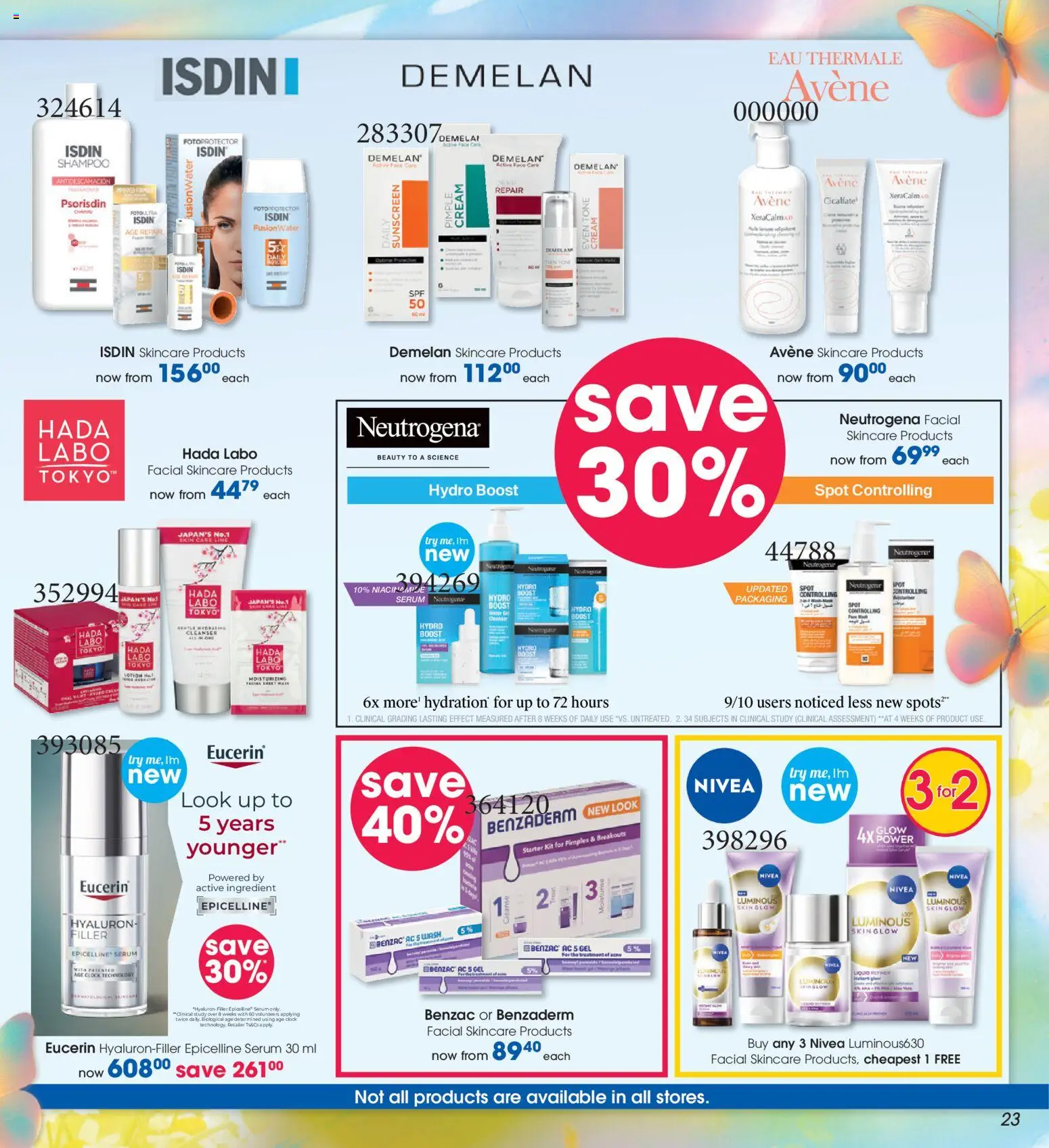 New Clicks catalogue – valid from 30.10.2025 | Page: 23 | Products: Serum, Clock, Cream, Sunscreen