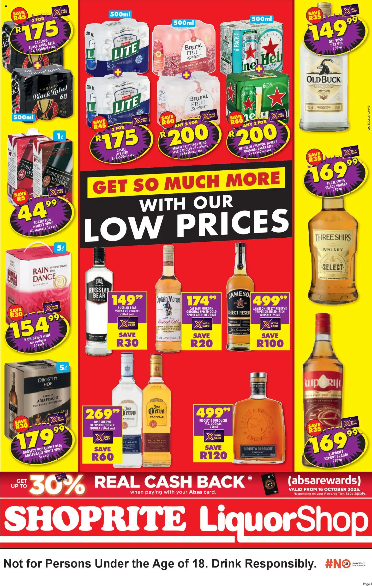 New Shoprite catalogue – valid from 23.01.2026 | Page: 1 | Products: Beer, Gin, Vodka, Ensalada de quino