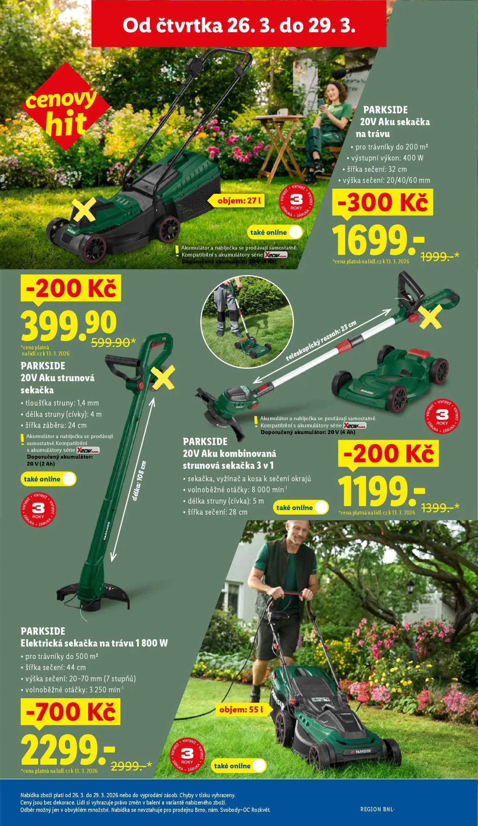 Lidl leták - Spotřební zboží od 23.03.2026 | Strana: 21 | Produkty: Strunová sekačka, Aku strunová sekačka, Sekačka, Elektrická sekačka