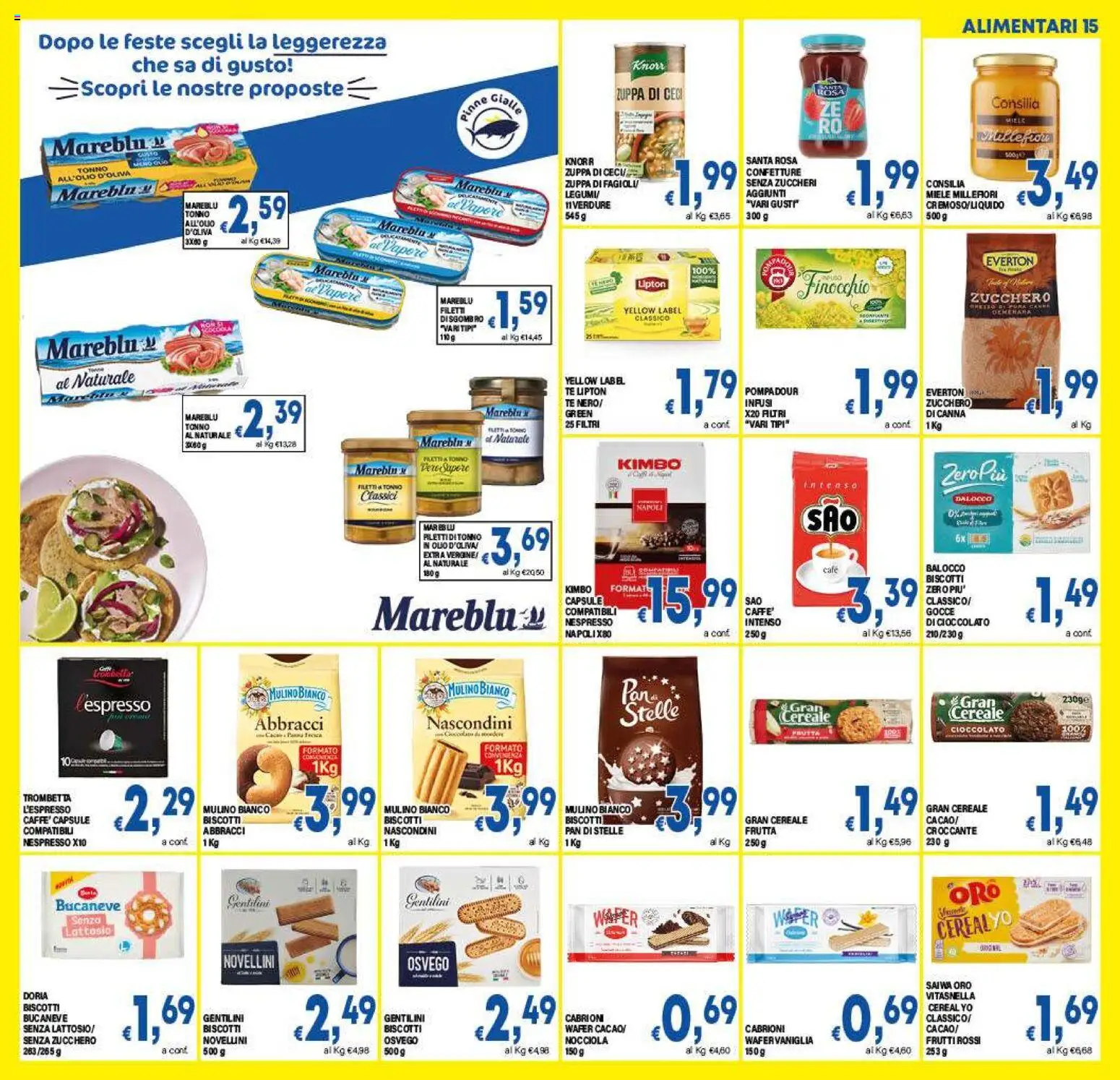 Volantino DEM del 07.01.2026 | Pagina: 15 | Prodotti: Tè, Biscotti, Zucchero, Olio