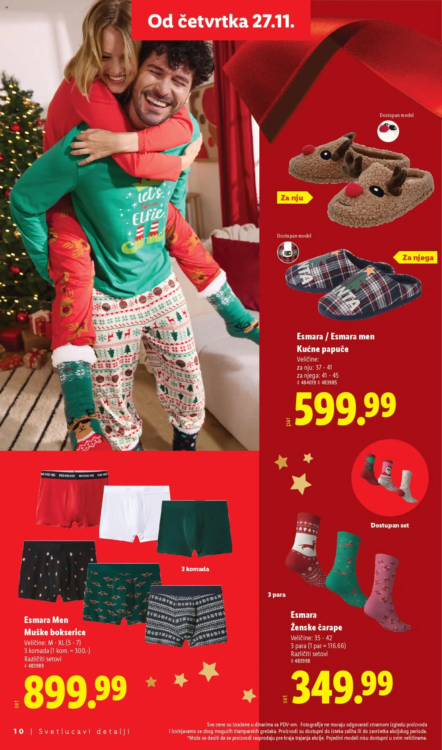 Lidl katalog - važi od 24.11.2025 | Strana: 10 | Proizvode: Papuče, Čarape, Bokserice