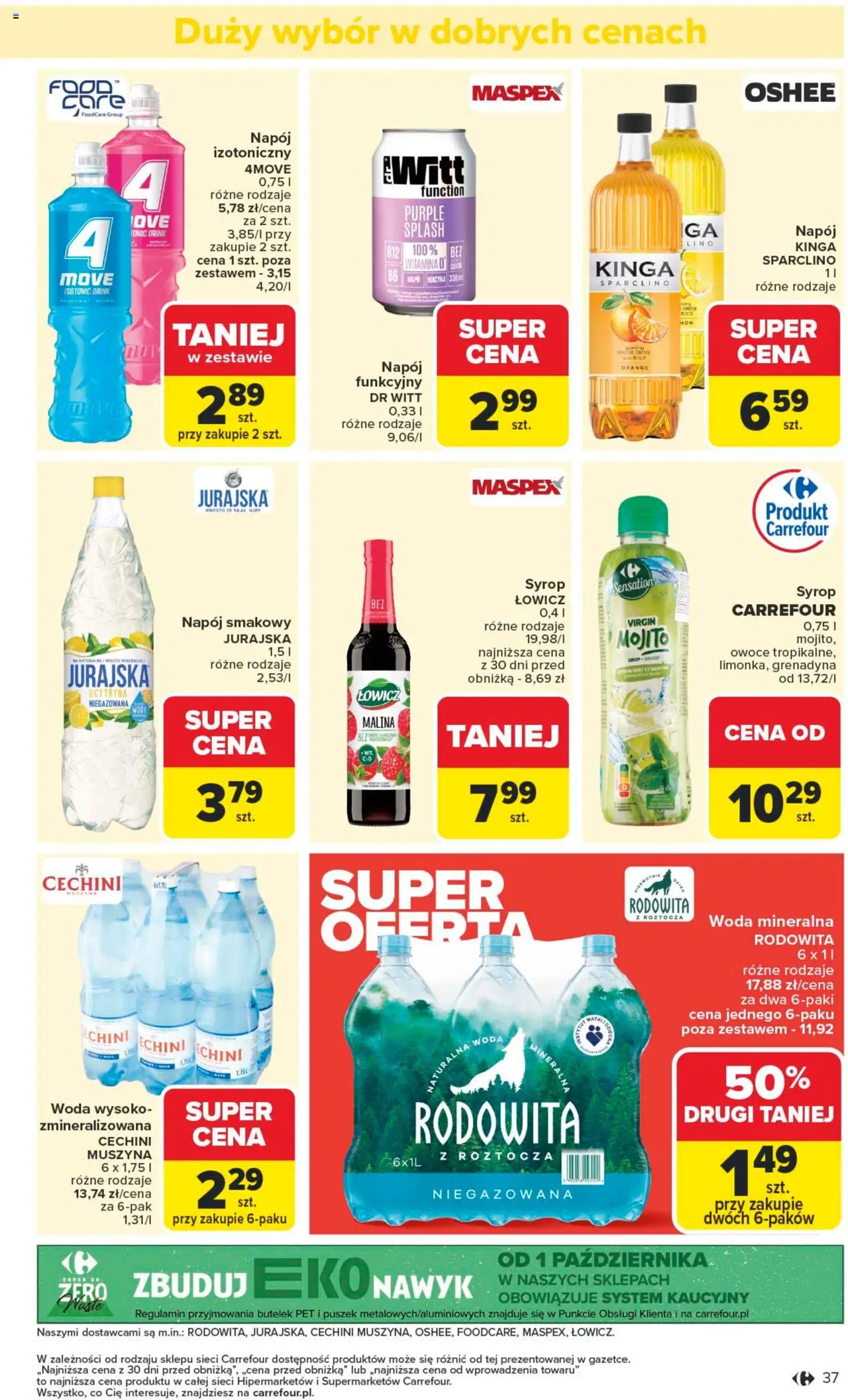 Carrefour Gazetka od 13.10.2025 | Strona: 37 | Produkty: Syrop, Malina, Woda, Owoce