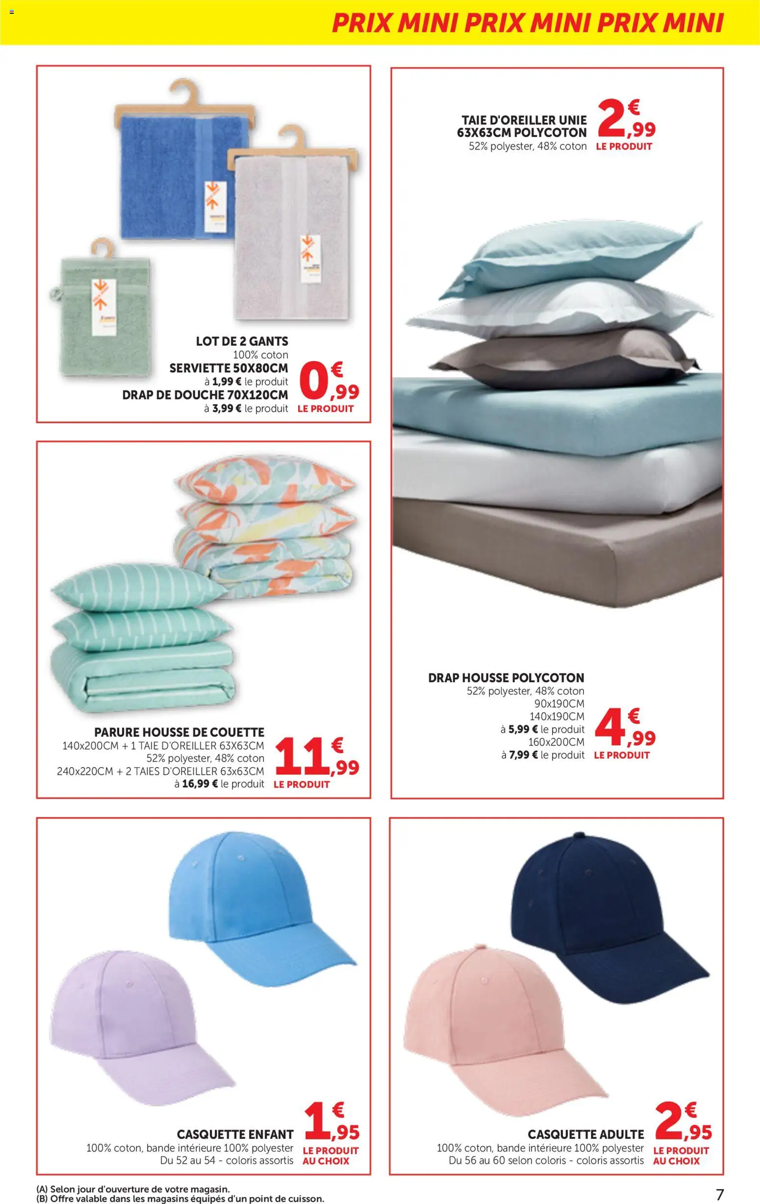 {H1} | Page: 7 | Produits: Coton, Housse de couette, Douche, Casquette