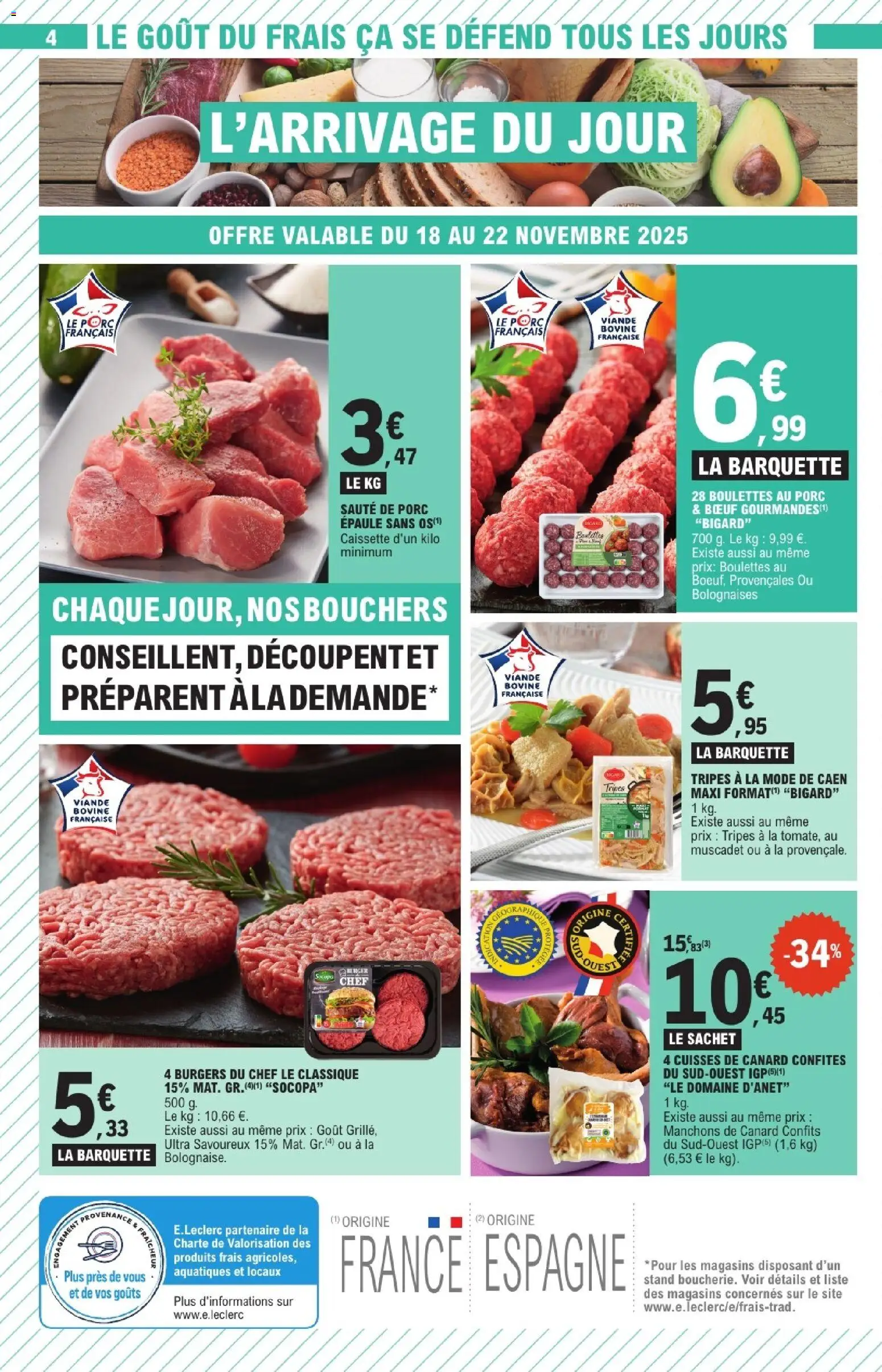 {H1} | Page: 4 | Produits: Sauté de porc, Cuisses de canard, Porc, Viande bovine