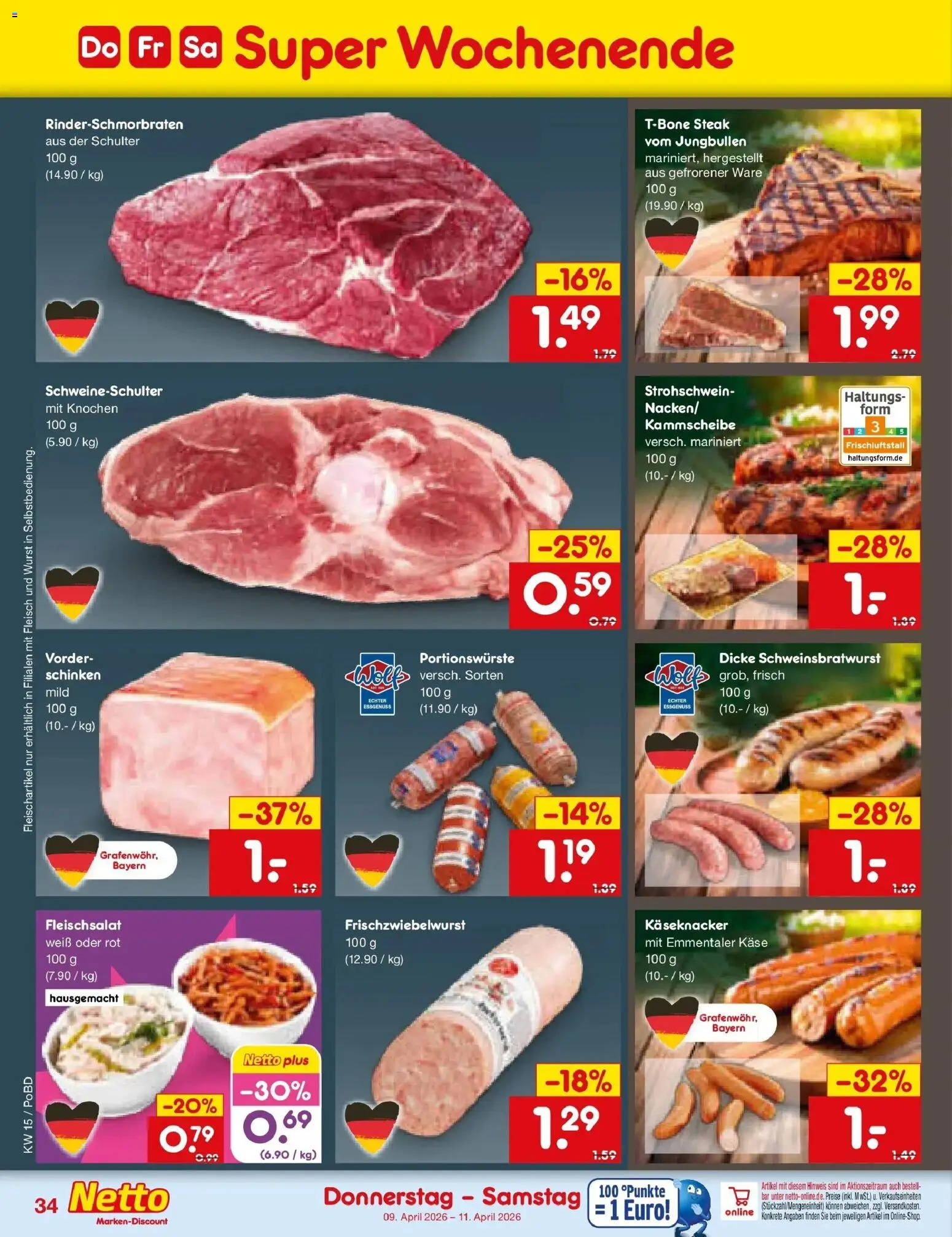 Netto Marken-Discount Prospekt Selb	 – gültig ab 05.04.2026 | Seite: 44 | Produkte: Käse, Wurst, Schinken, Steak