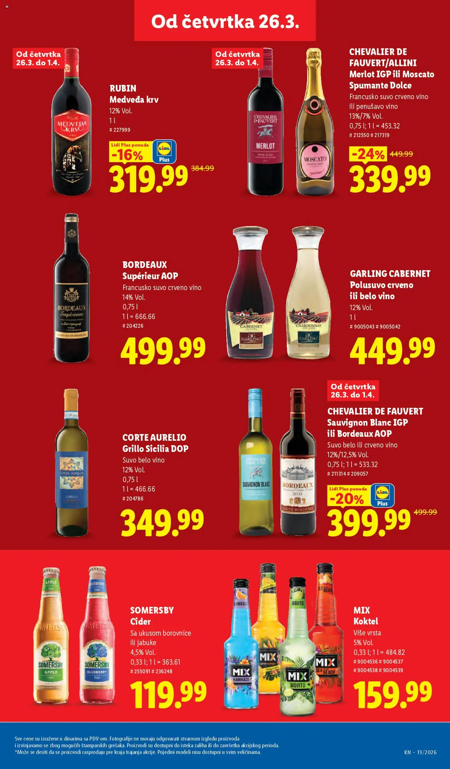 Lidl katalog - važi od 26.03.2026 | Strana: 37 | Proizvode: Crveno vino, Cider, Belo vino, Jabuke