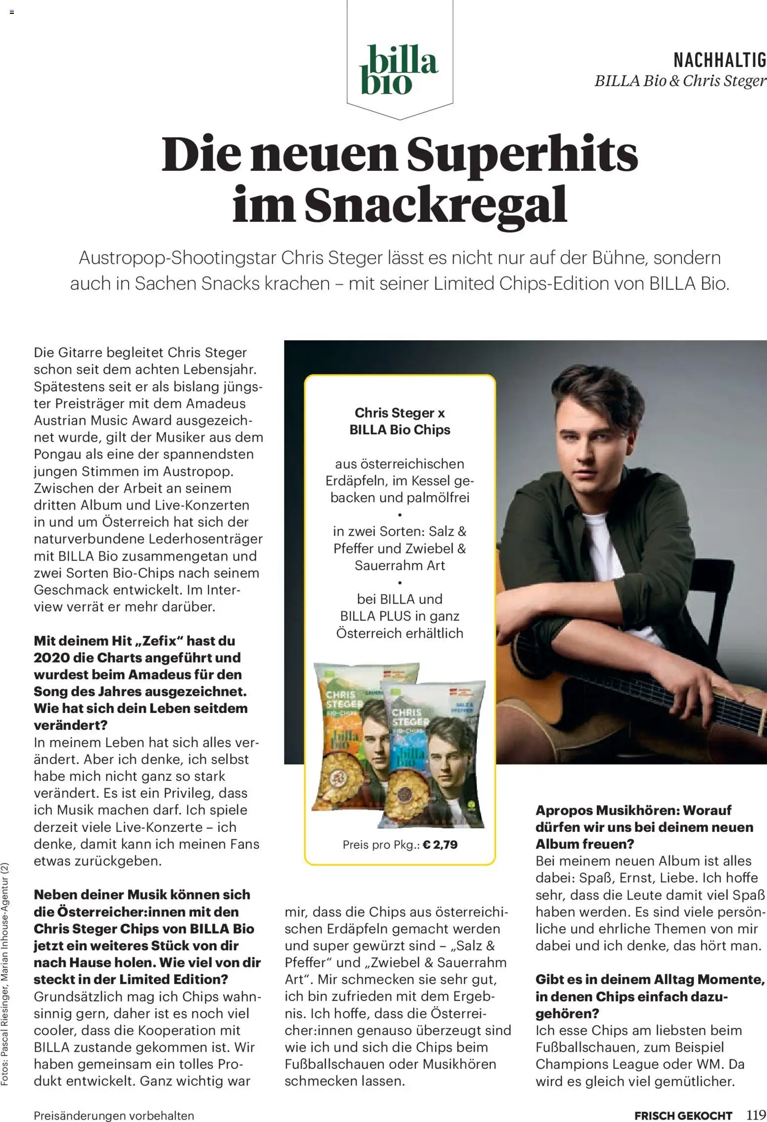 Billa  Frisch Gekocht gültig ab 01.11.2025 | Seite: 115 | Produkte: Chips, Salz, Pfeffer, Sauerrahm