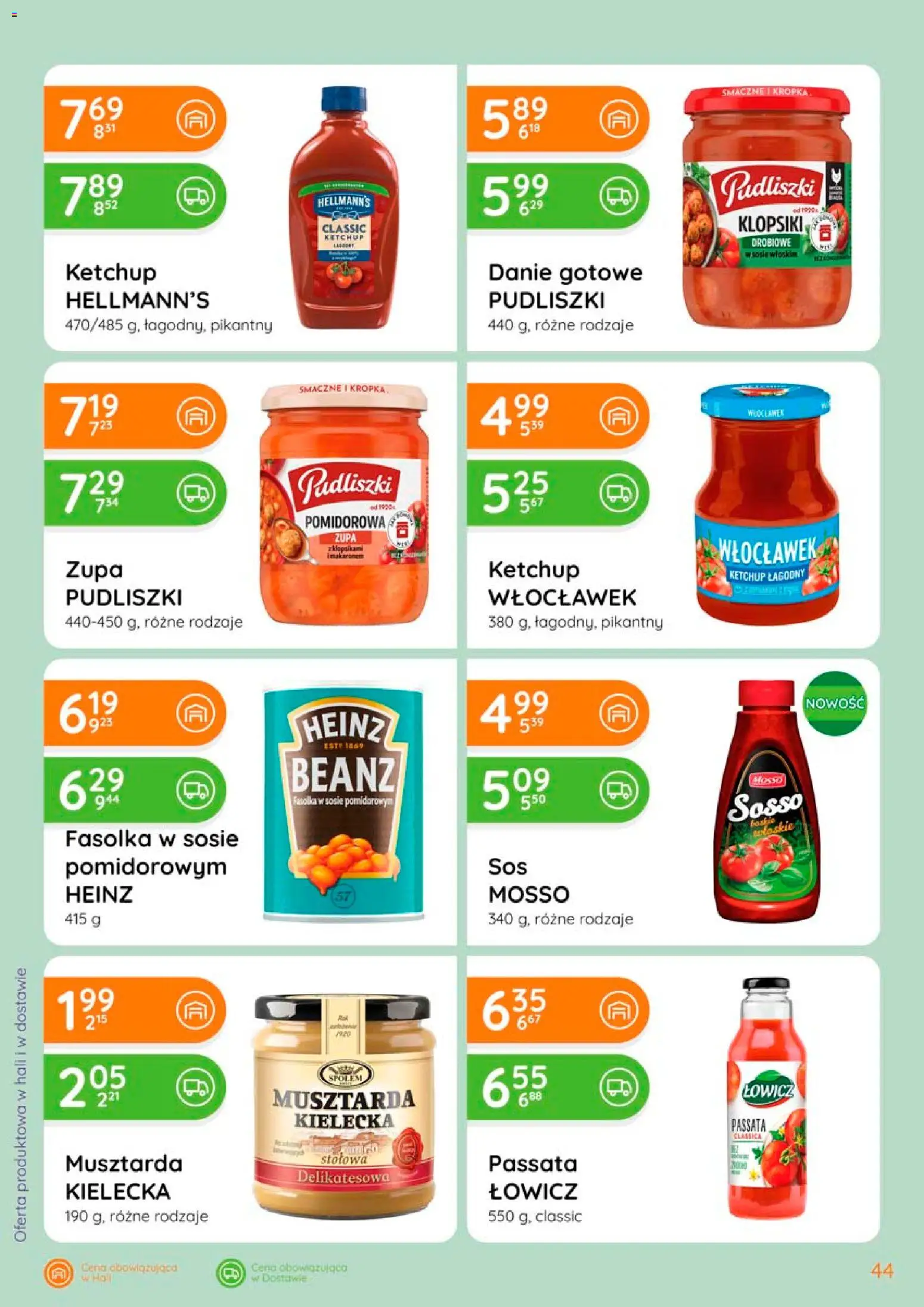 Eurocash gazetka od 02.04.2026 | Strona: 44 | Produkty: Ketchup, Musztarda, Zupa, Fasolka w sosie pomidorowym