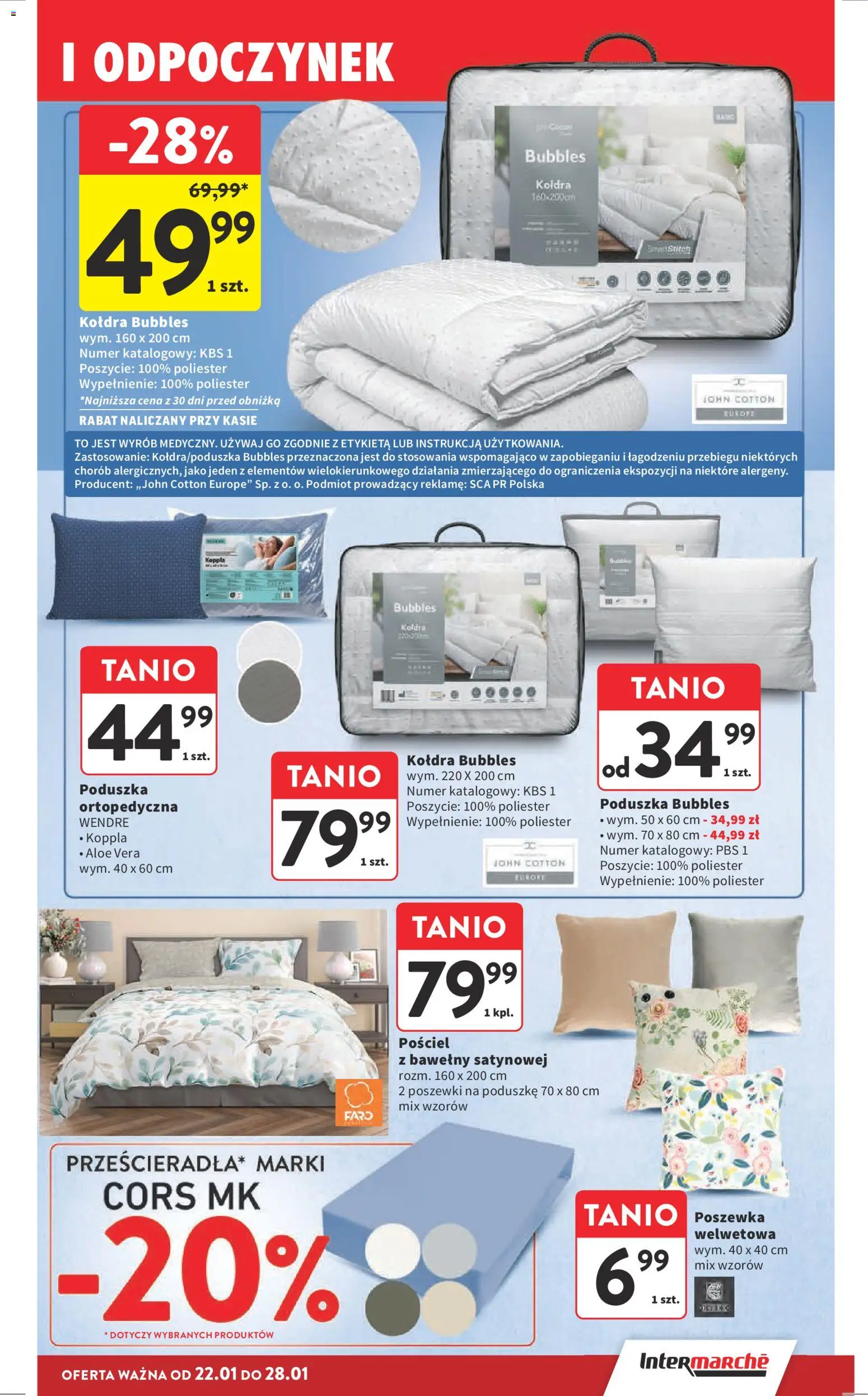 Intermarche Gazetka od 22.01.2026 | Strona: 41 | Produkty: Pościel, Poduszka, Kołdra
