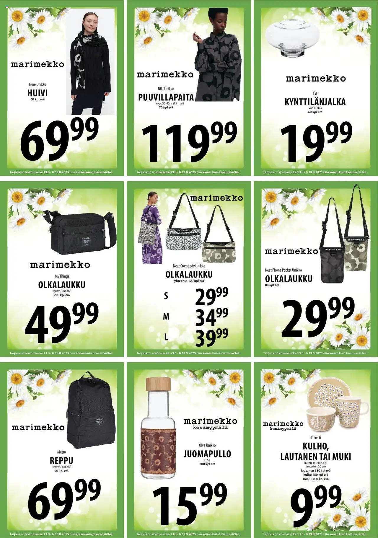  | Sivu: 9 | Tuotteet: Muki, Reppu, Huivi, Lautanen