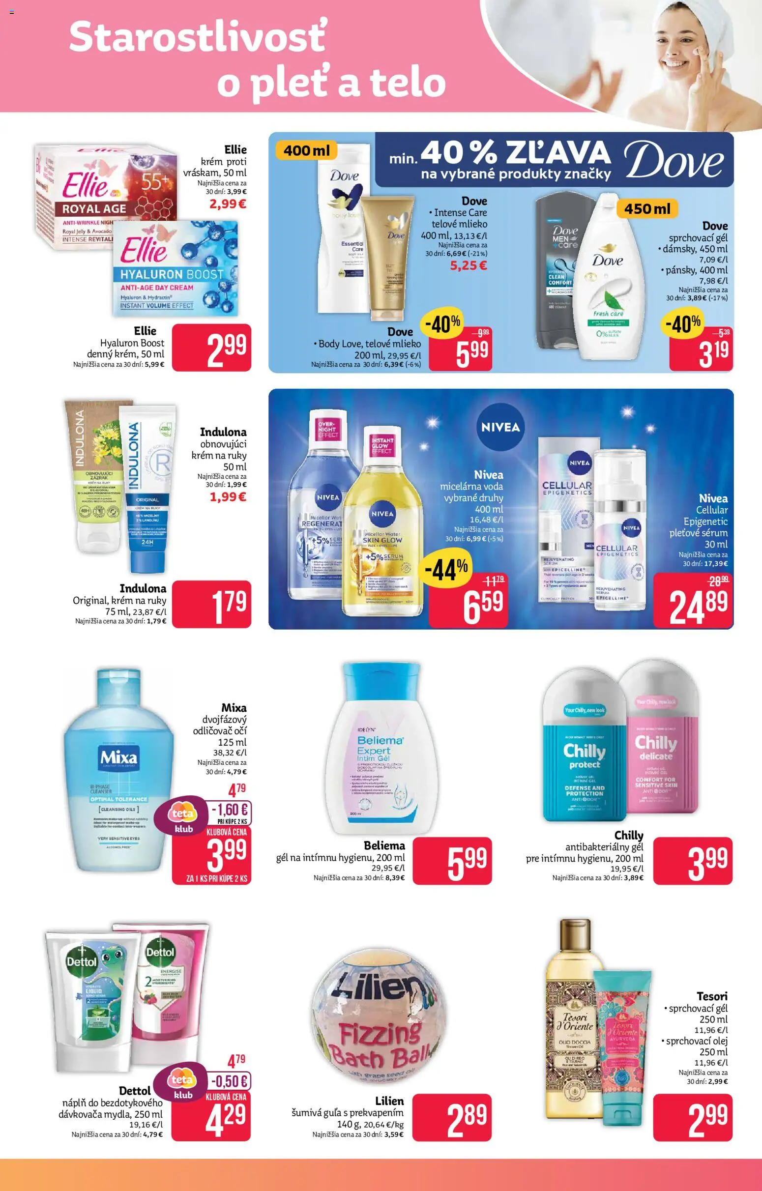 Nové Teta drogerie akcie – leták je platný od 08.12.2025 | Strana: 5 | Produkty: Mlieko, Olej, Odličovač očí, Voda