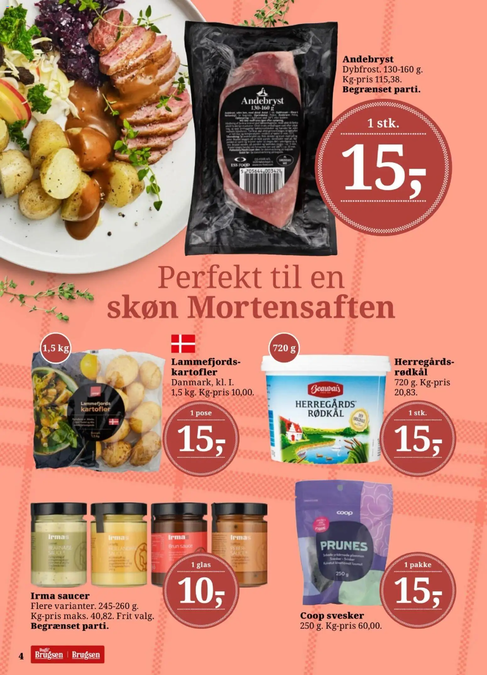 Dagli'Brugsen tilbudsavis – gyldig fra 24.10.2025 | Side: 4 | Produkter: Kartofler, Rødkål, Peber, Svesker