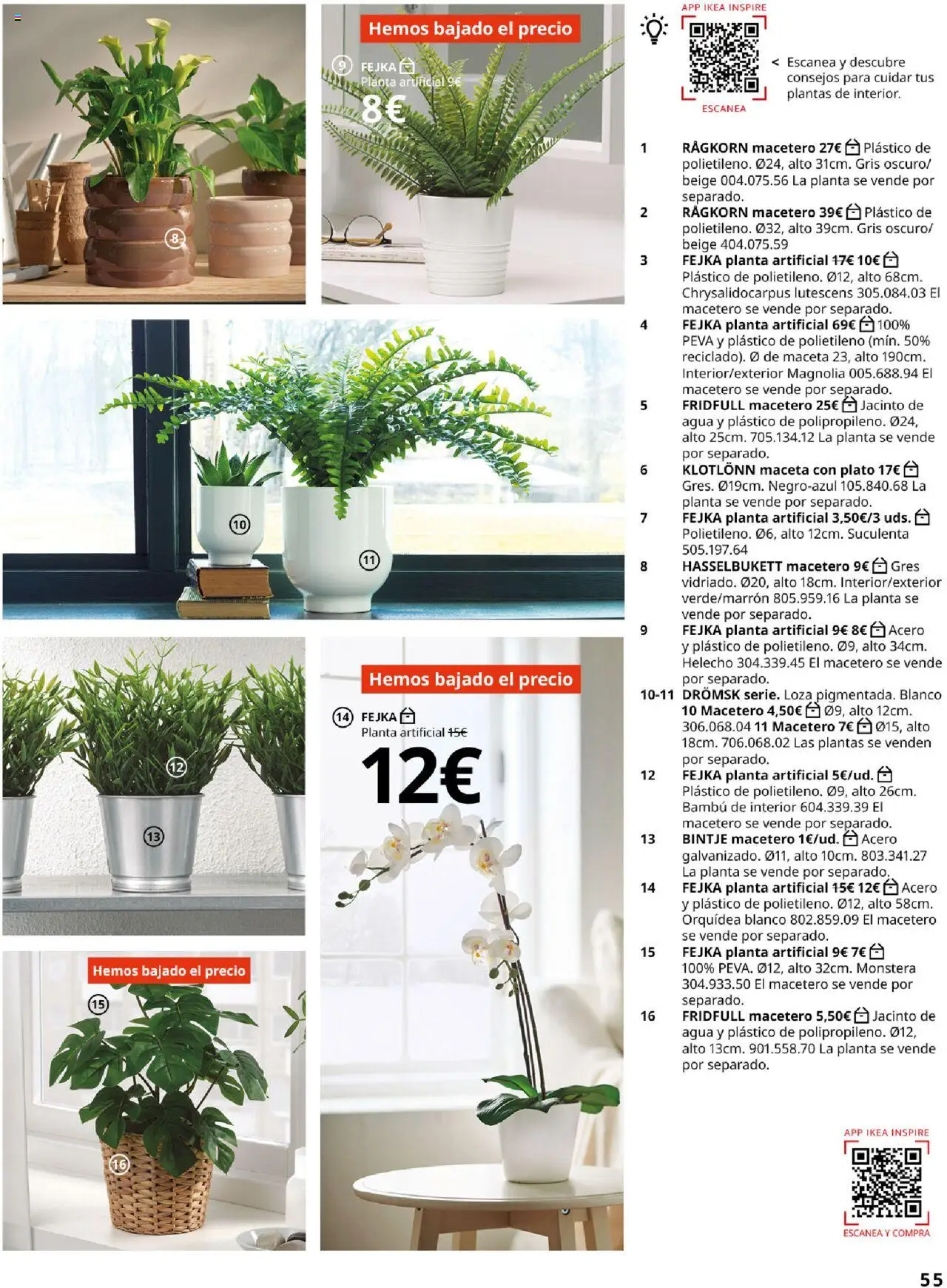 Catálogo IKEA Accesorios y decoración │ válido desde el 04.02.2025 | Página: 55 | Productos: Planta artificial, Macetero, Maceta
