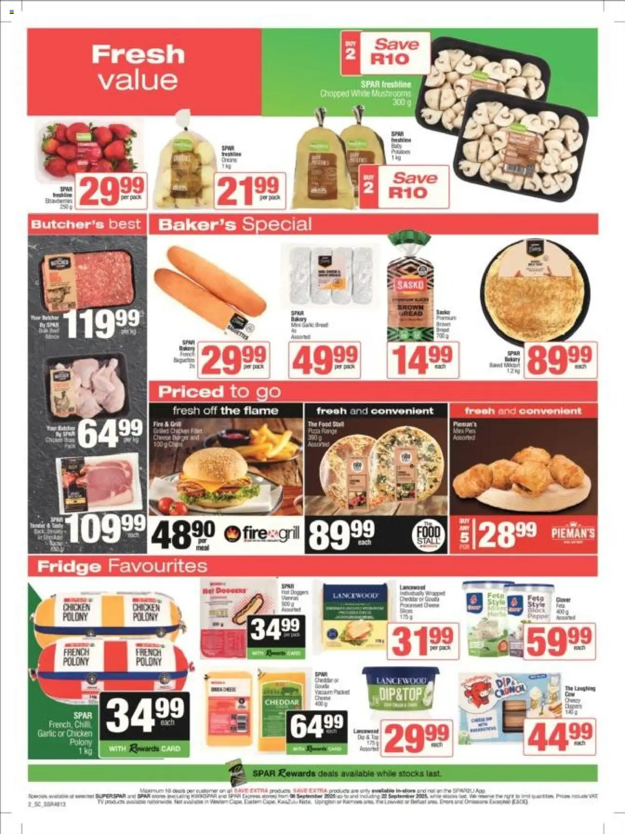 New Superspar catalogue – valid from 08.09.2025 | Page: 2 | Products: Mushrooms, Fridge, Chicken, Garlic