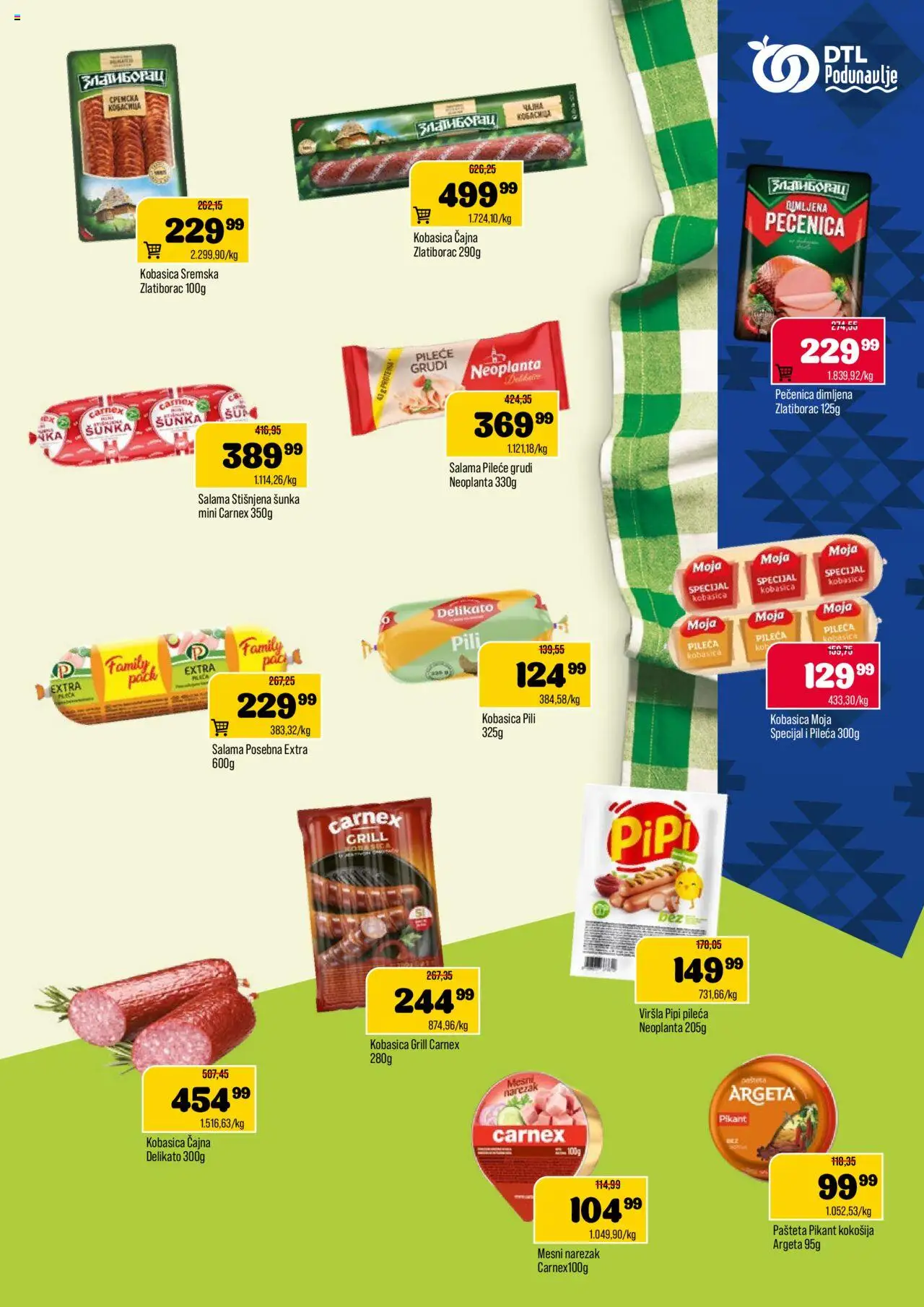 Podunavlje katalog - važi od 08.10.2025 | Strana: 5 | Proizvode: Pileće grudi, Salama, Šunka, Mesni narezak