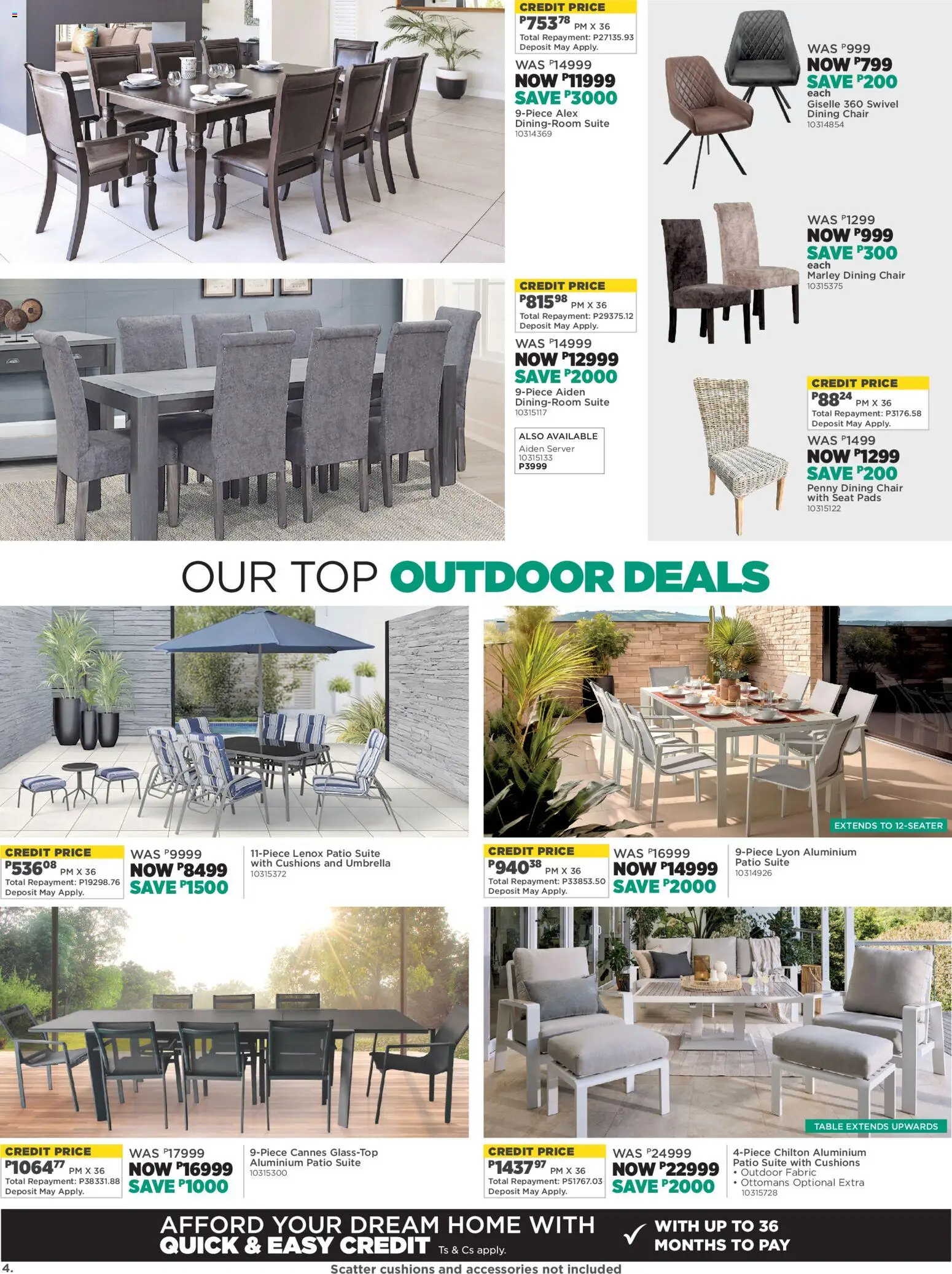 New House and Home catalogue – valid from 16.02.2026 | Page: 4 | Products: Umbrella, Table, Chair, Pads