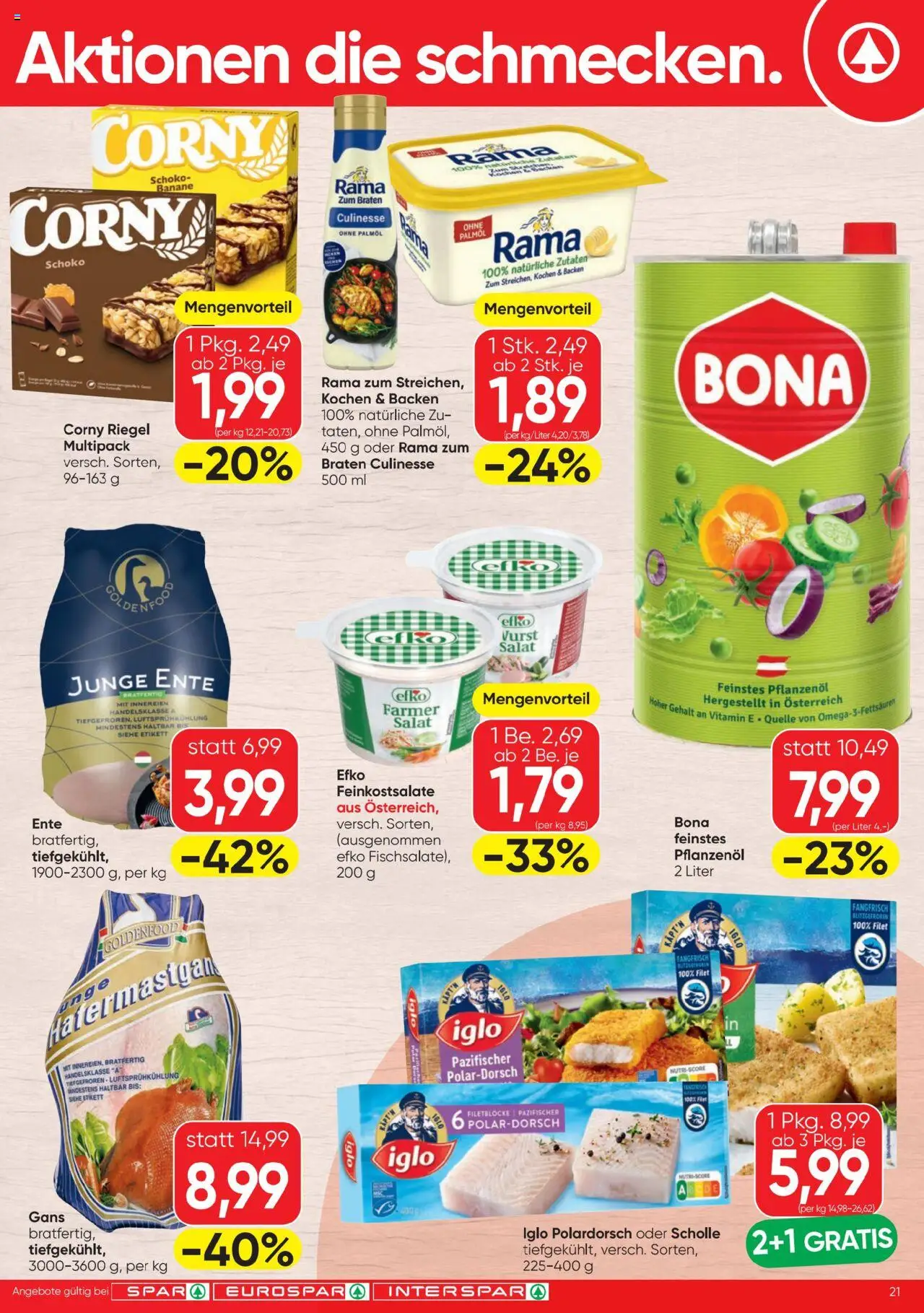 Spar Flugblatt gültig ab 09.10.2025 | Seite: 21 | Produkte: Salat