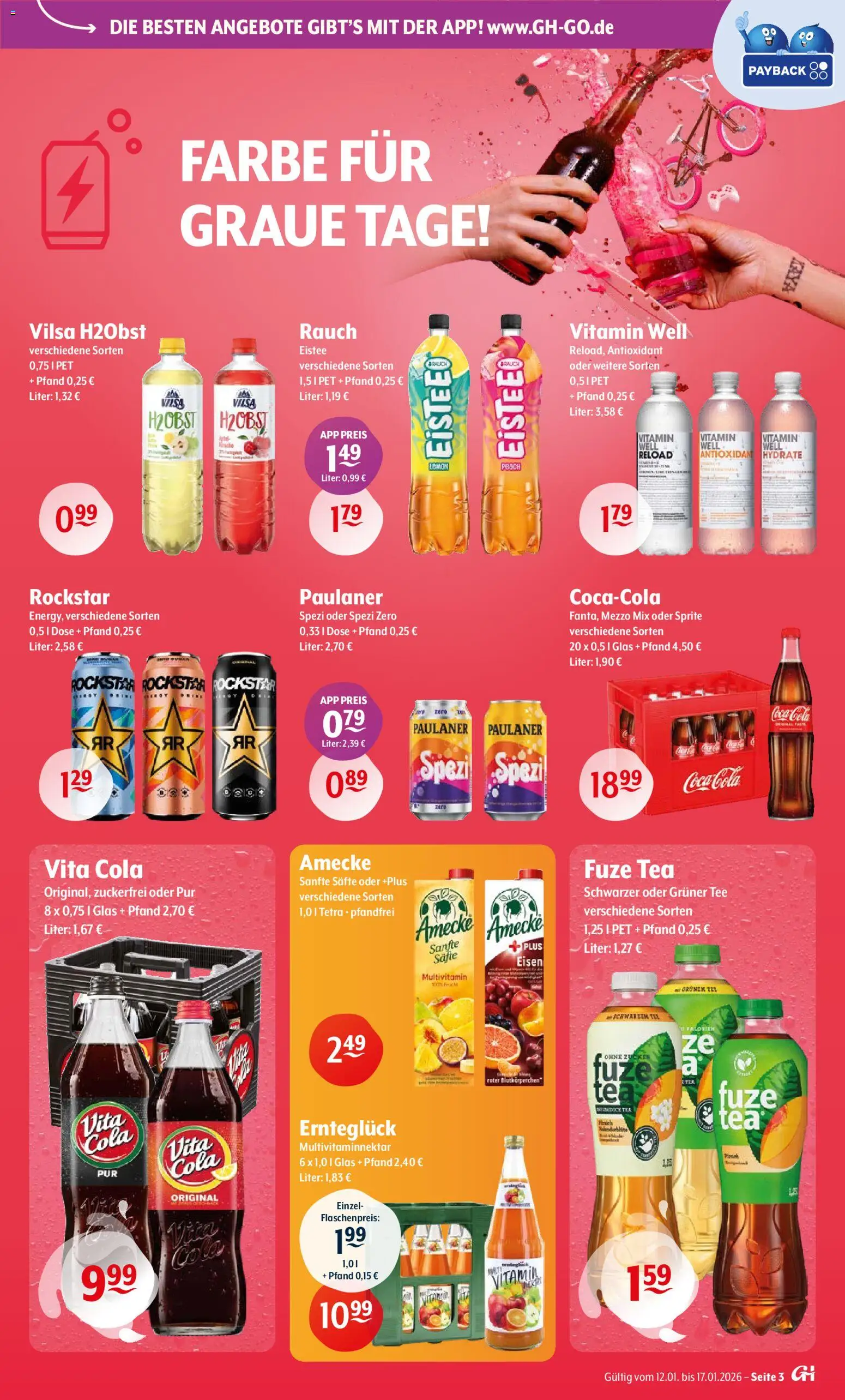 Getränke Hoffmann - Hamburg – gültig ab 12.01.2026 | Seite: 3 | Produkte: Fuze tea, Mezzo mix, Coca cola, Sprite