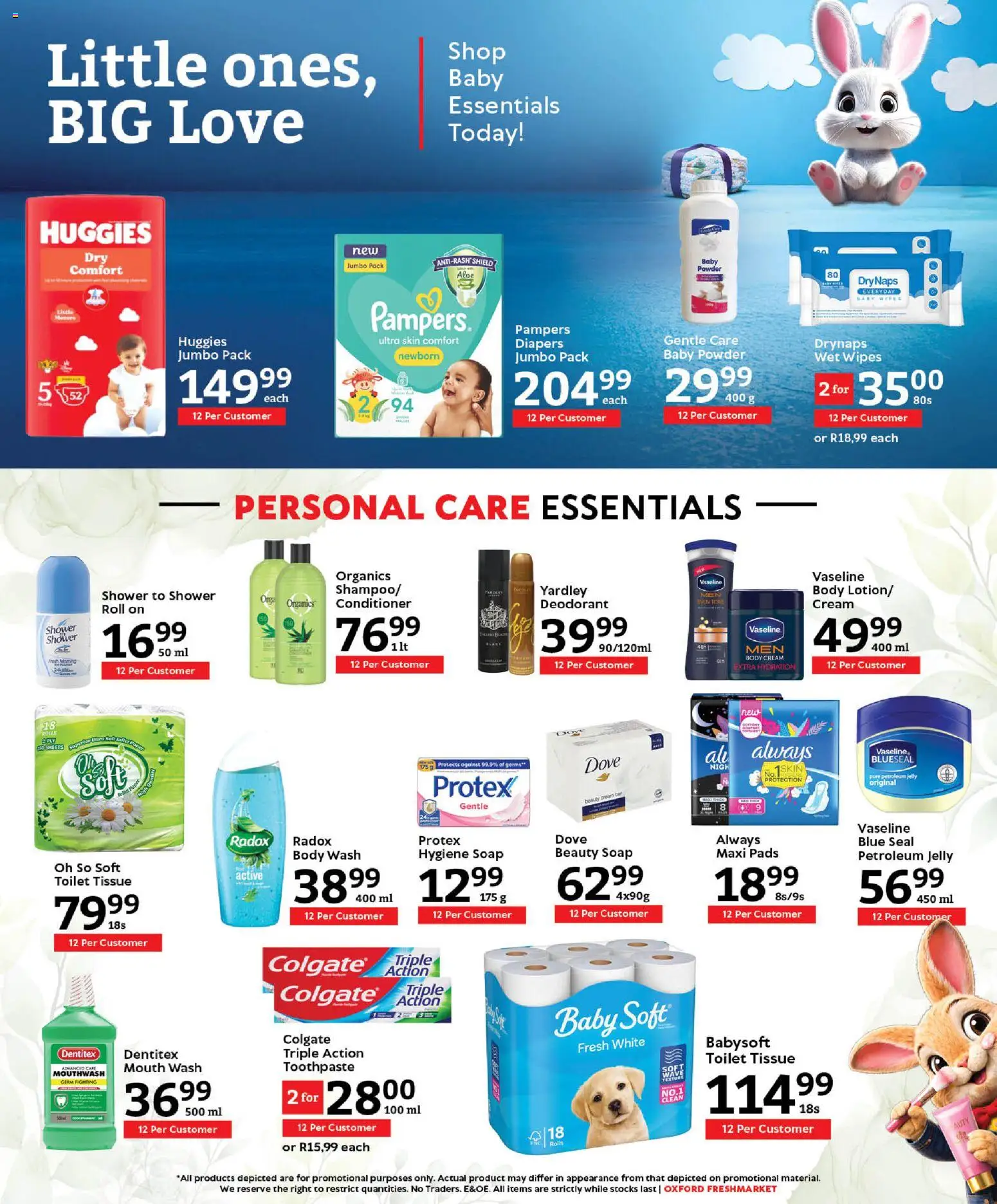 New Oxford Freshmarket catalogue – valid from 25.03.2026 | Page: 14 | Products: Body cream, Deodorant, Mouthwash, Petroleum jelly