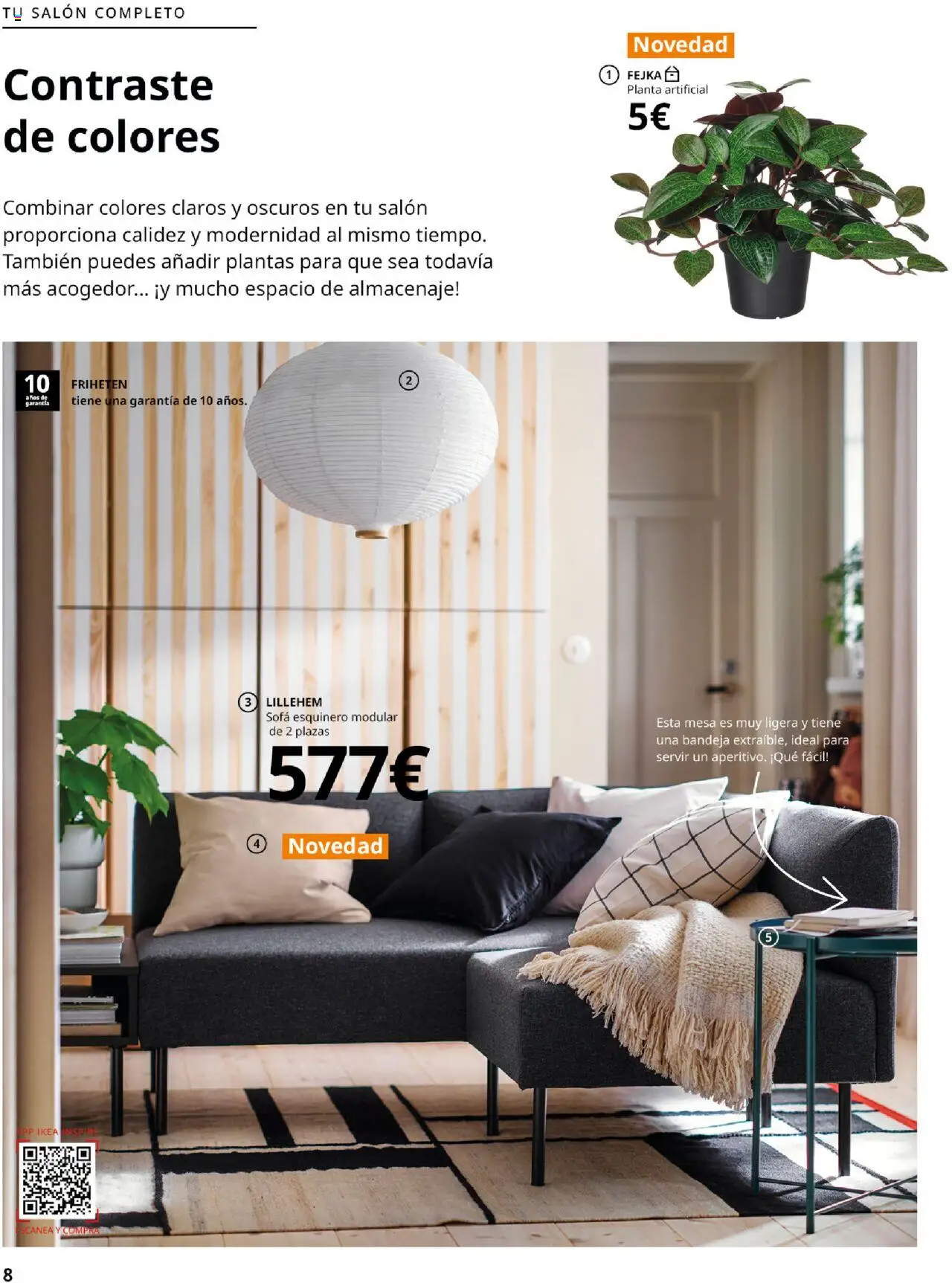 Catálogo IKEA Salones │ válido desde el 01.09.2025 | Página: 8 | Productos: Almacenaje, Sofá, Bandeja, Mesa