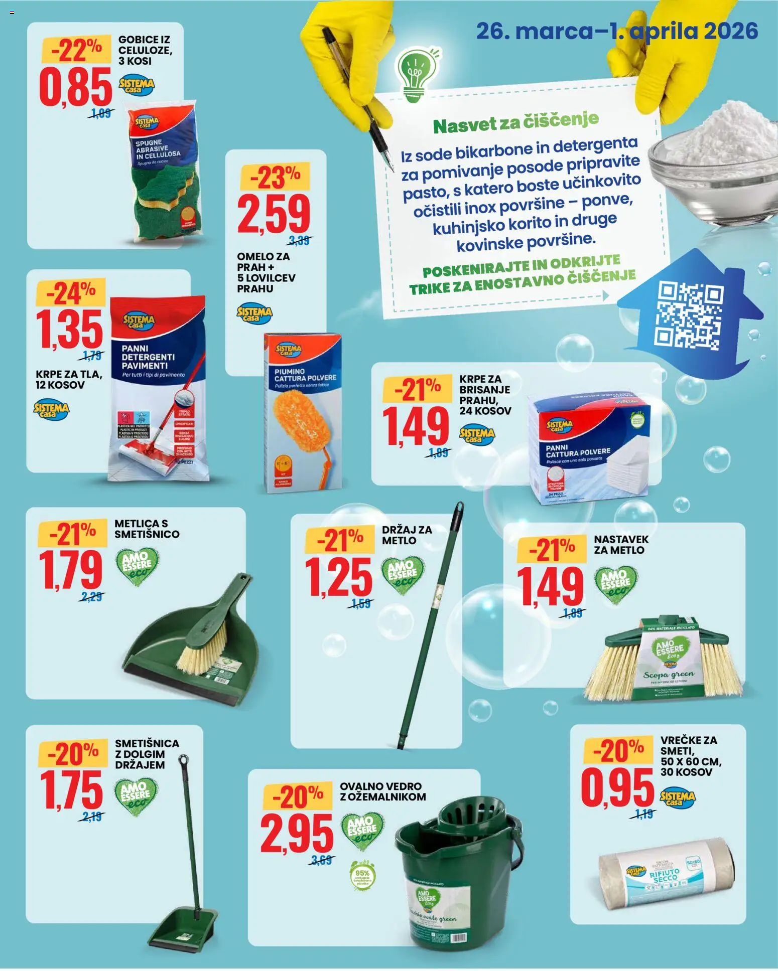 Novi Eurospin katalog ponudbe – veljaven od 26.03.2026 | Stran: 15 | Izdelki: Gobice, Vedro