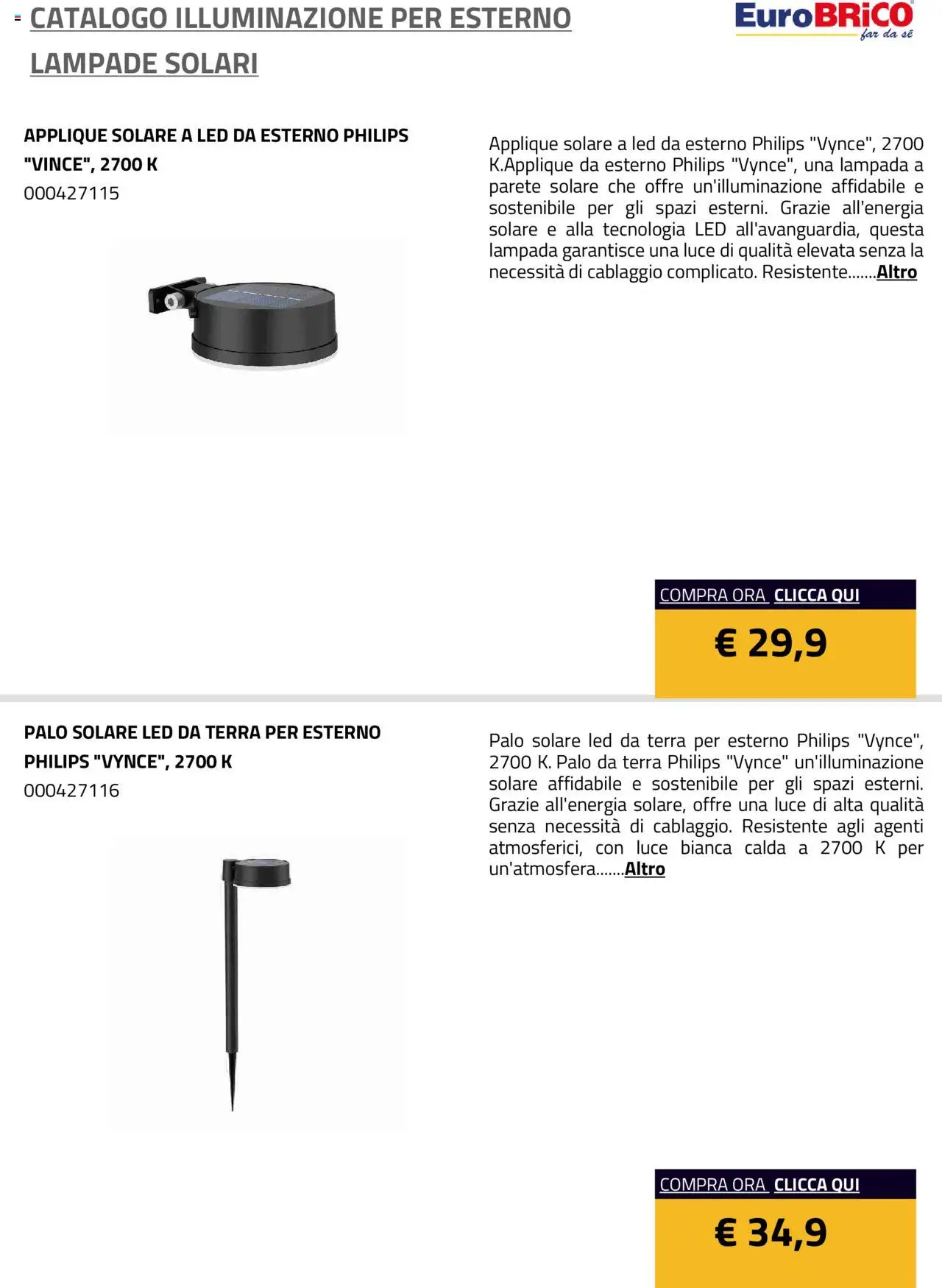 Volantino Eurobrico del 23.07.2025 | Pagina: 41 | Prodotti: Lampada, Terra