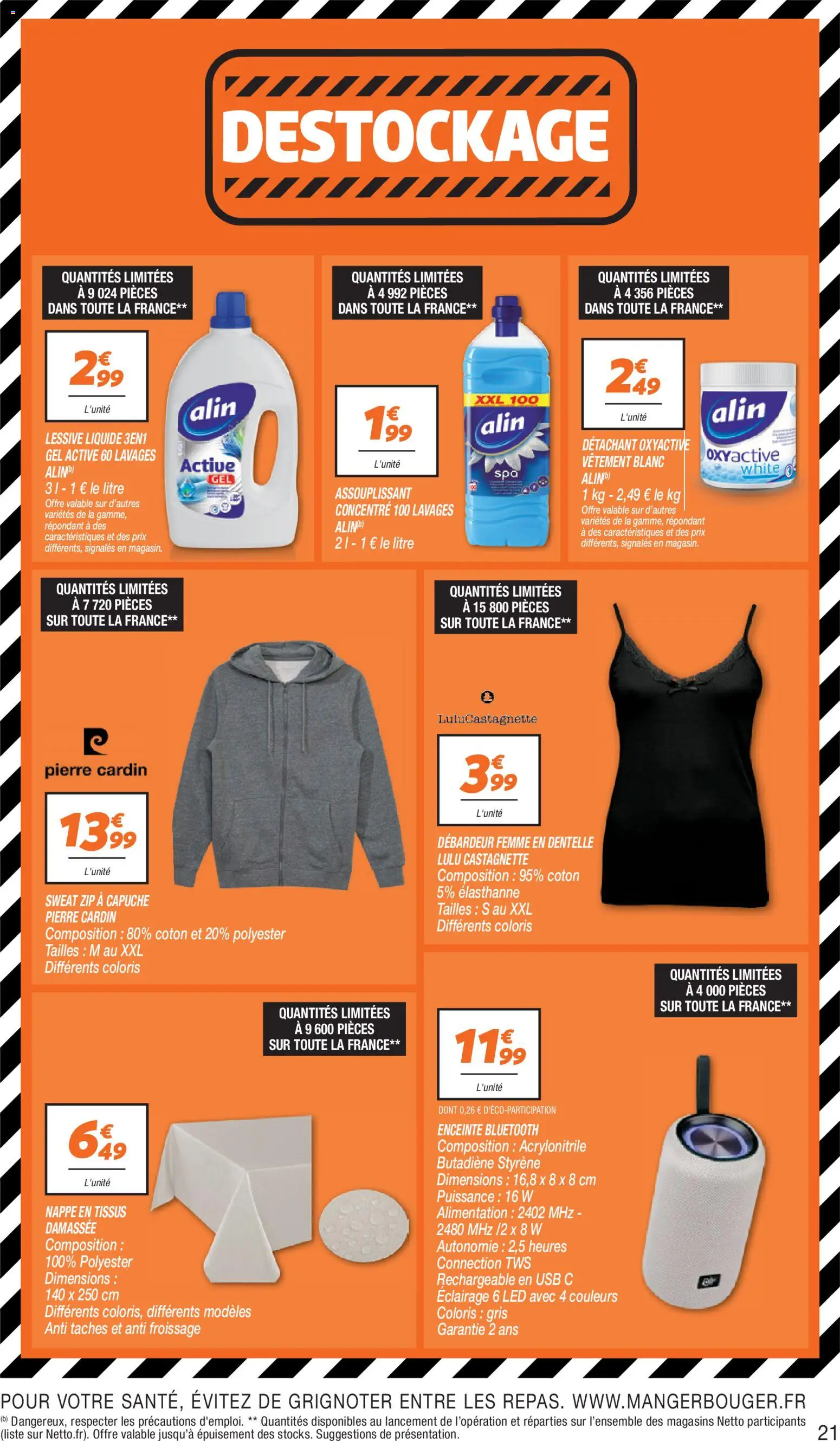 {H1} | Page: 21 | Produits: Enceinte, USB, Détachant, Nappe