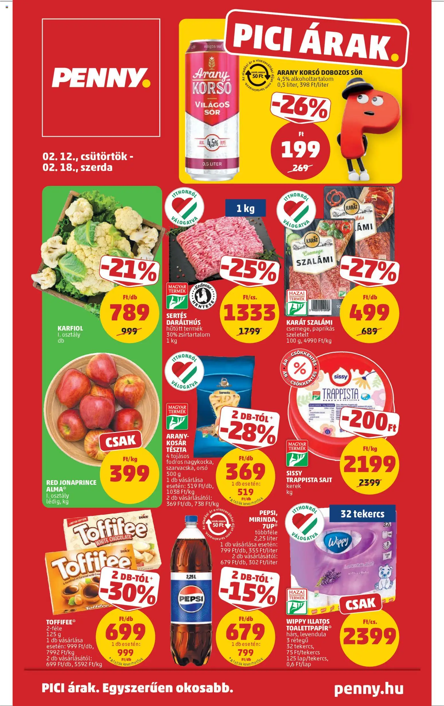 PENNY akciós ujság - amely érvényes a következő dátumtól: 12.02.2026 | Oldal: 1