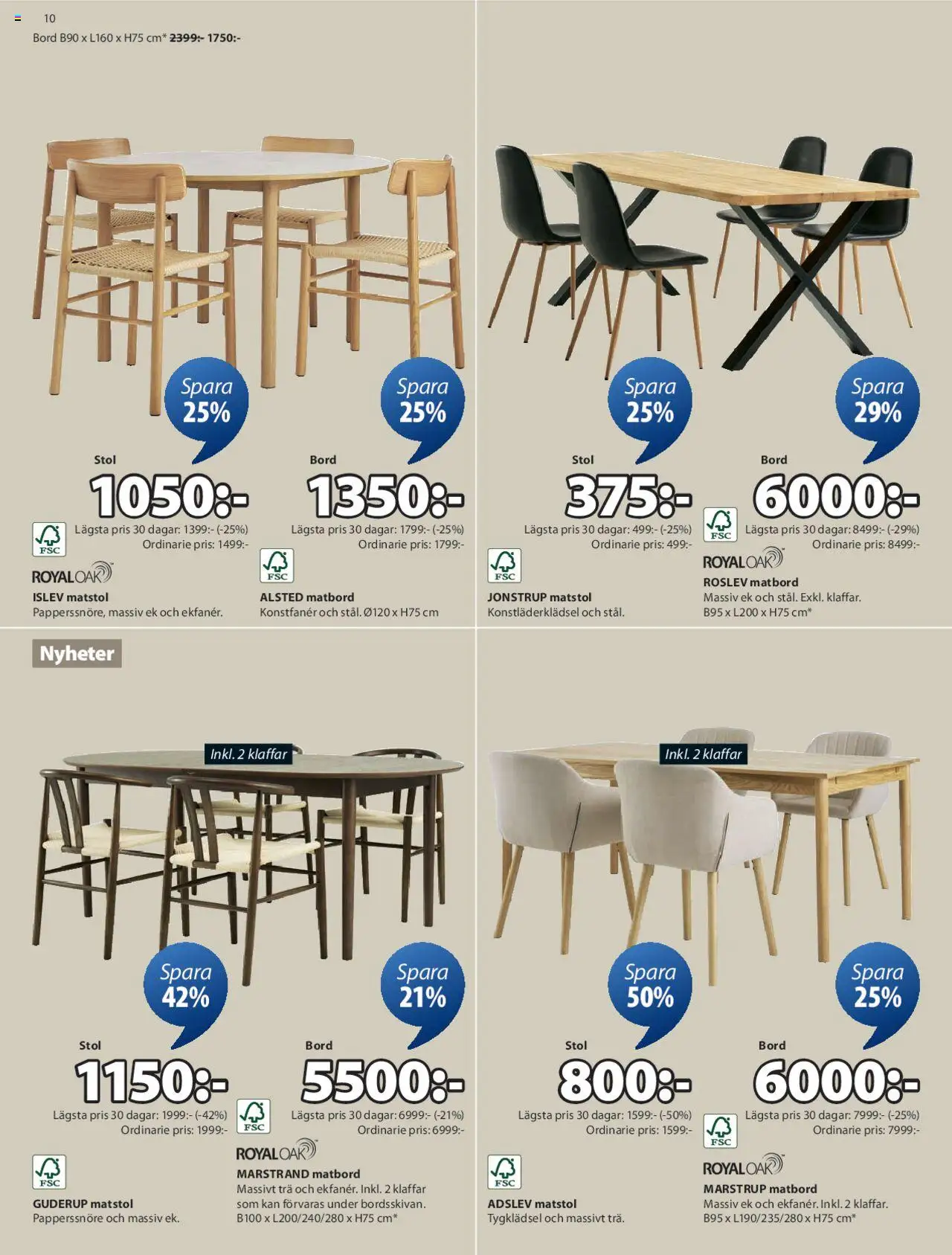 JYSK reklamblad aktuell från 25.08.2025 | Sida: 11 | Produkter: Bord, Stol