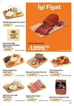 26.02.2026 tarihinden itibaren geçerli olan Migros kataloğu önizlemesi | Sayfa: 27 | Ürünler: Peynir, Salam, Sosis, Sucuk