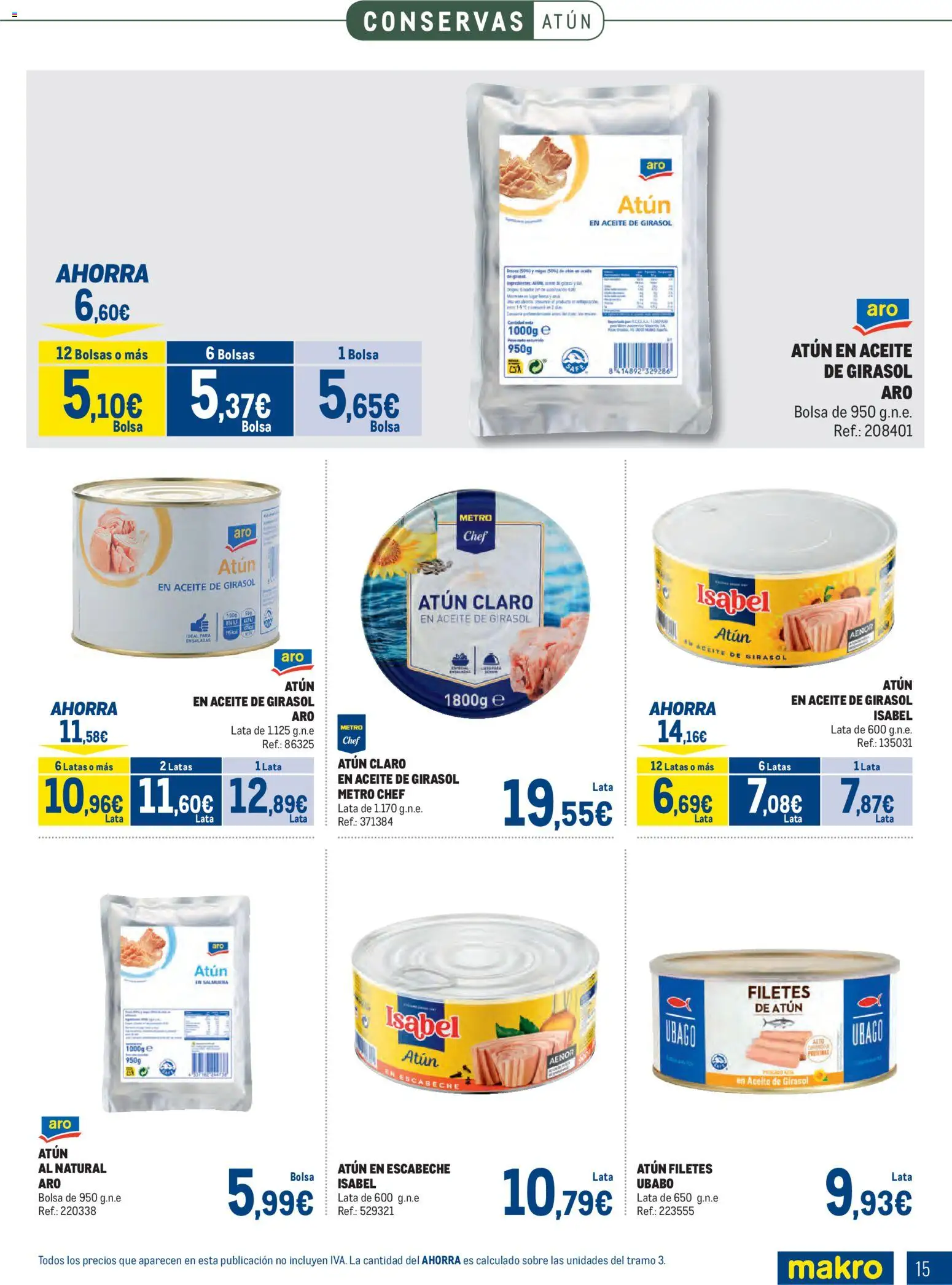 Makro - Especial Despensa Centro │ válido desde el 02.02.2026 | Página: 15 | Productos: Aceite, Aceite de girasol, Bolsa, Atún claro