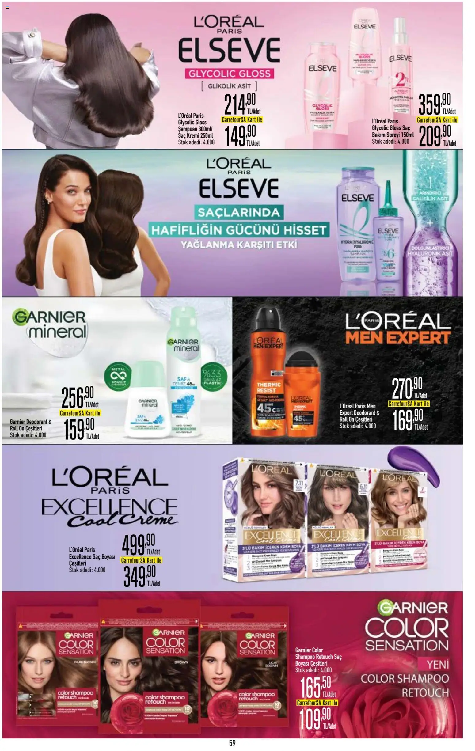 CarrefourSA Katalog - 18.12.2025 tarihinden itibaren geçerlidir | Sayfa: 60 | Ürünler: Şampuan, Saç Kremi, Krem, Deodorant