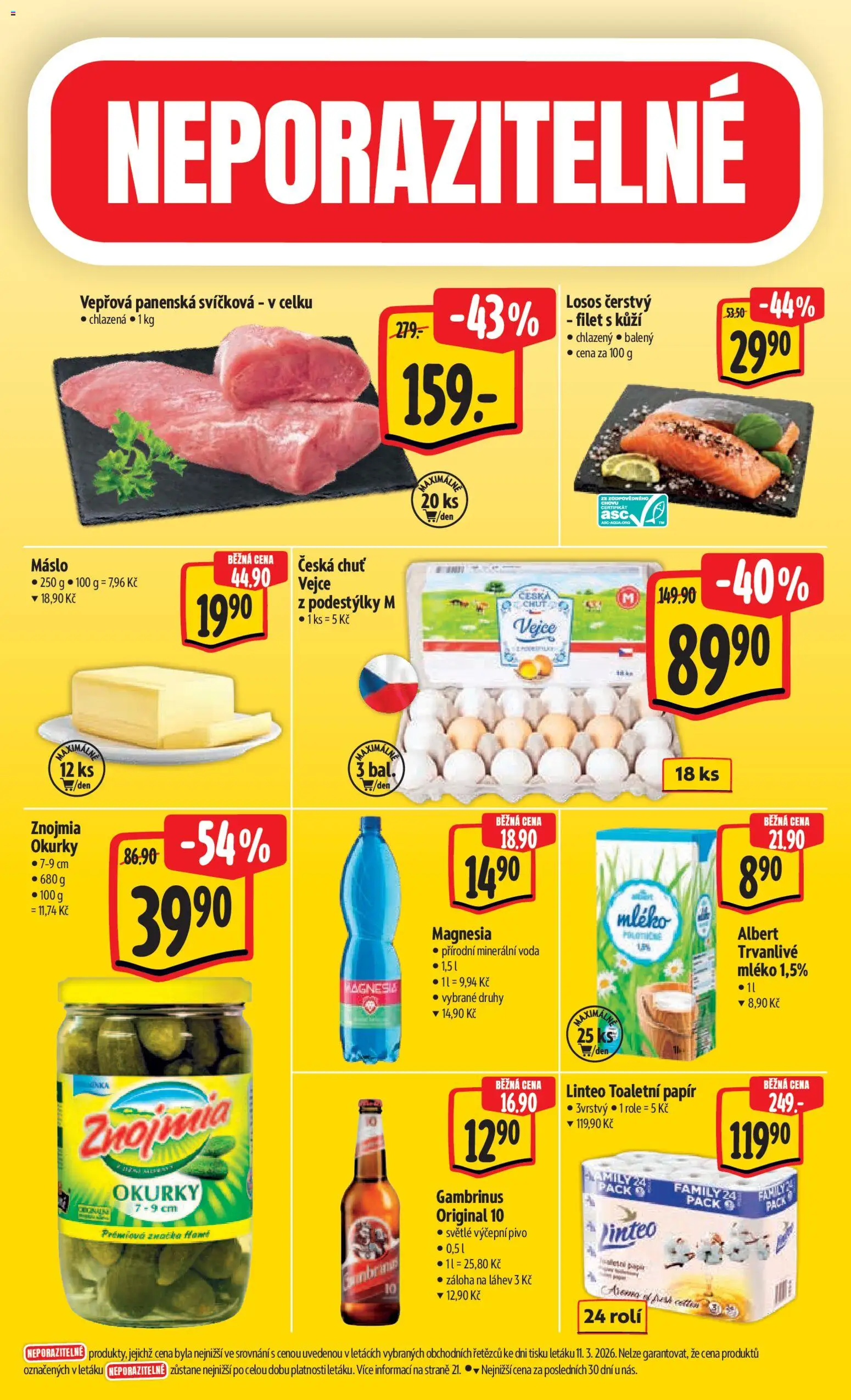 Albert leták - Hypermarket - Brno od 18.03.2026 | Strana: 7 | Produkty: Voda, Mléko, Magnesia, Láhev