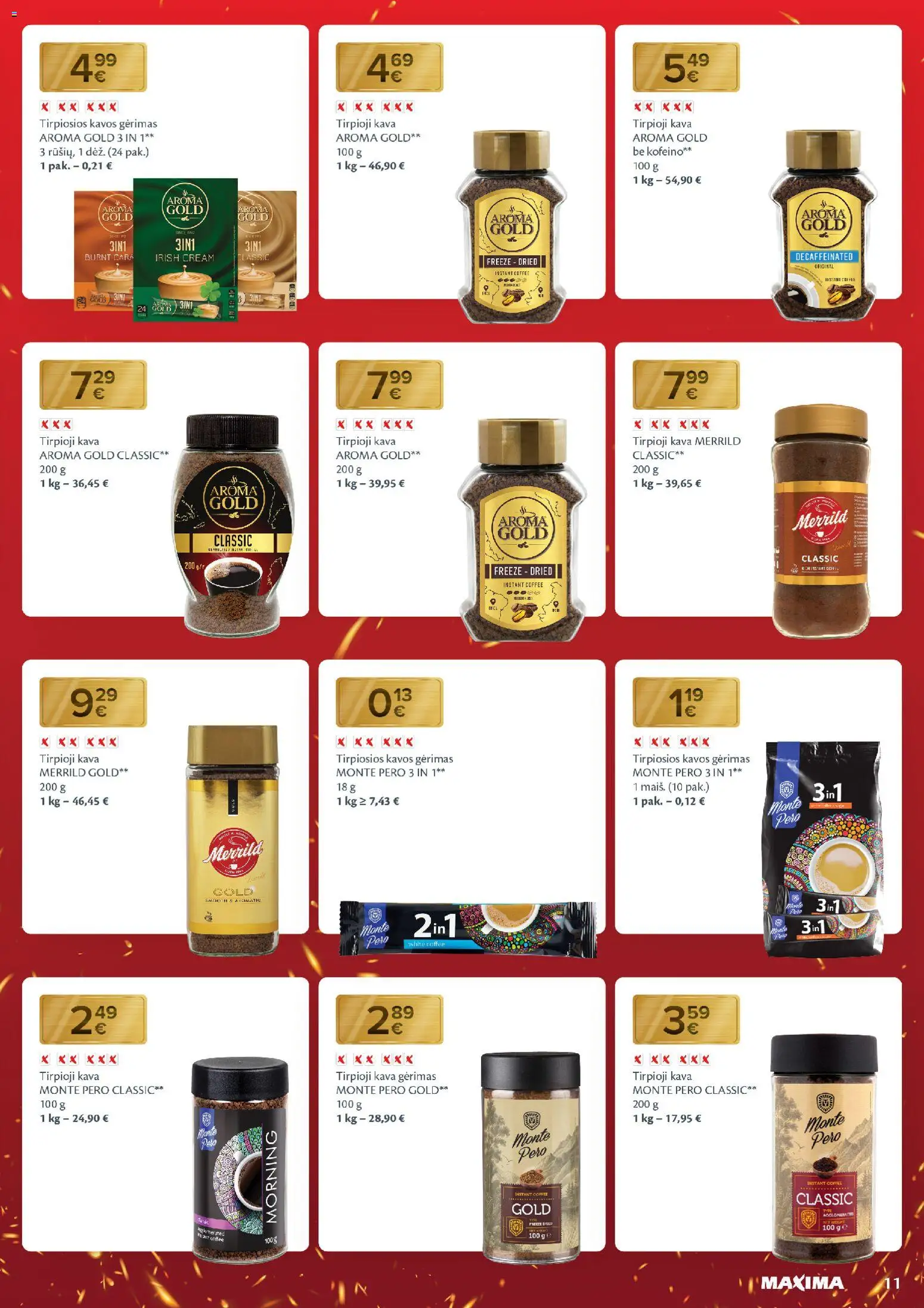MAXIMA akcijos nuo 11.11.2025 | Puslapis: 11 | Prekių: Tirpioji kava, Kava