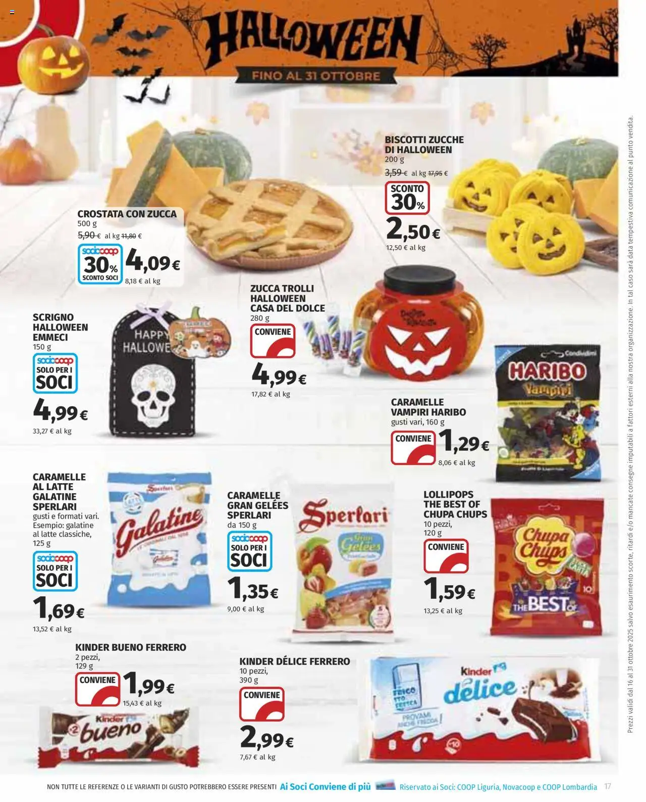 Volantino COOP del 16.10.2025 | Pagina: 17 | Prodotti: Caramelle, Biscotti, Zucca, The