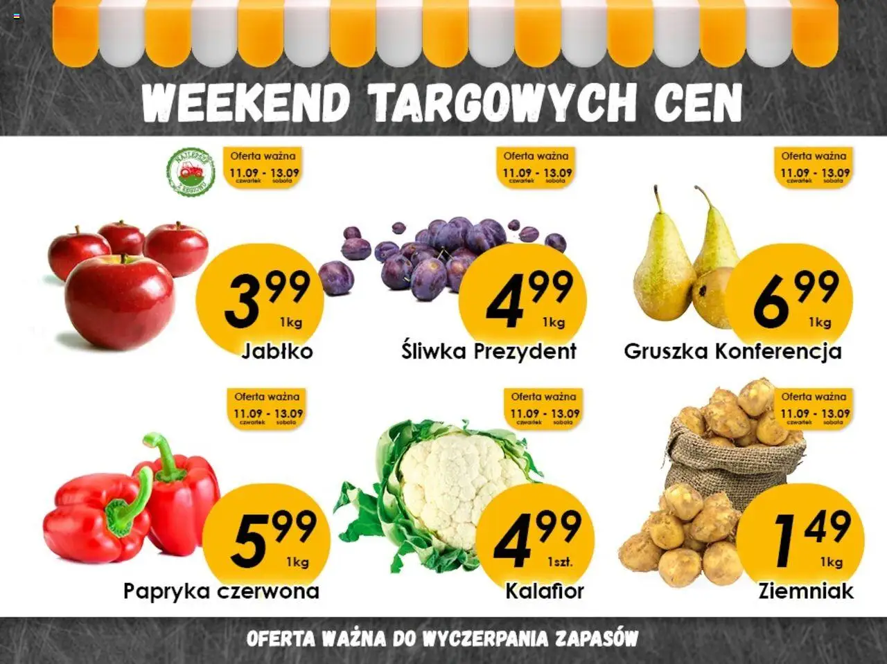 Piotruś Pan promocje - Weekend targowych cen od 11.09.2025 | Strona: 2 | Produkty: Gruszka, Kalafior, Papryka, Papryka czerwona