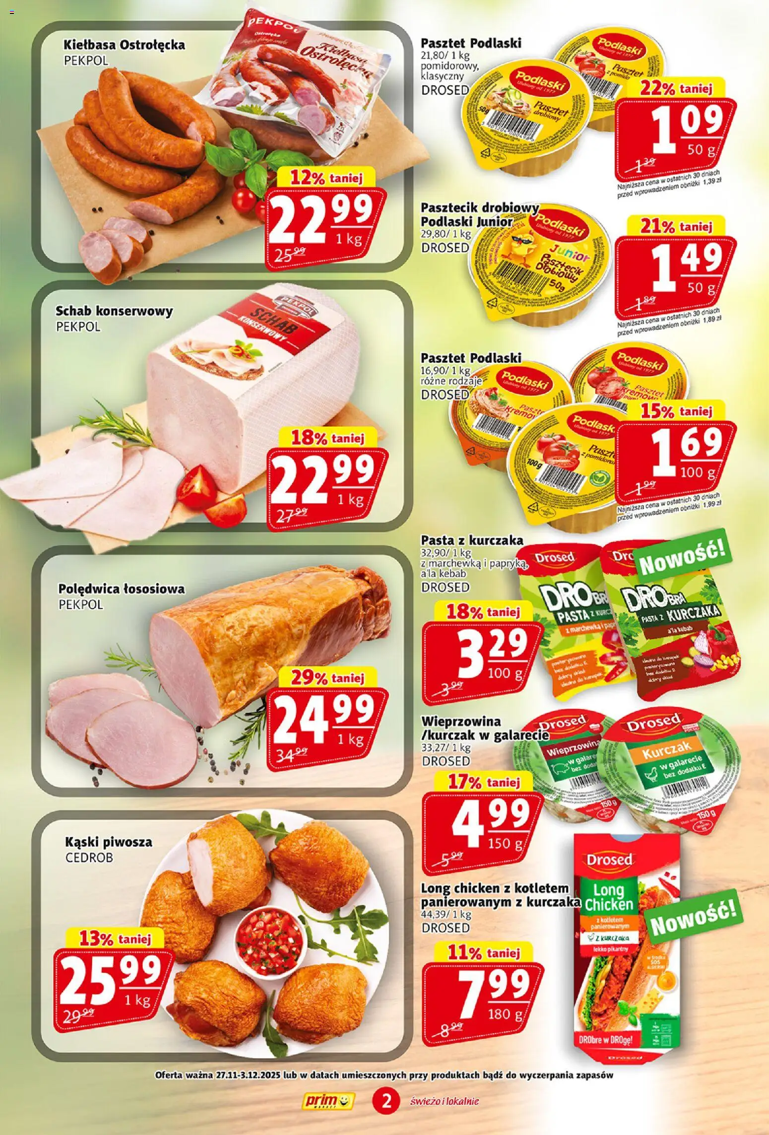 Prim Market Black Friday od 27.11.2025 | Strona: 2 | Produkty: Kiełbasa, Kurczak, Schab, Wieprzowina