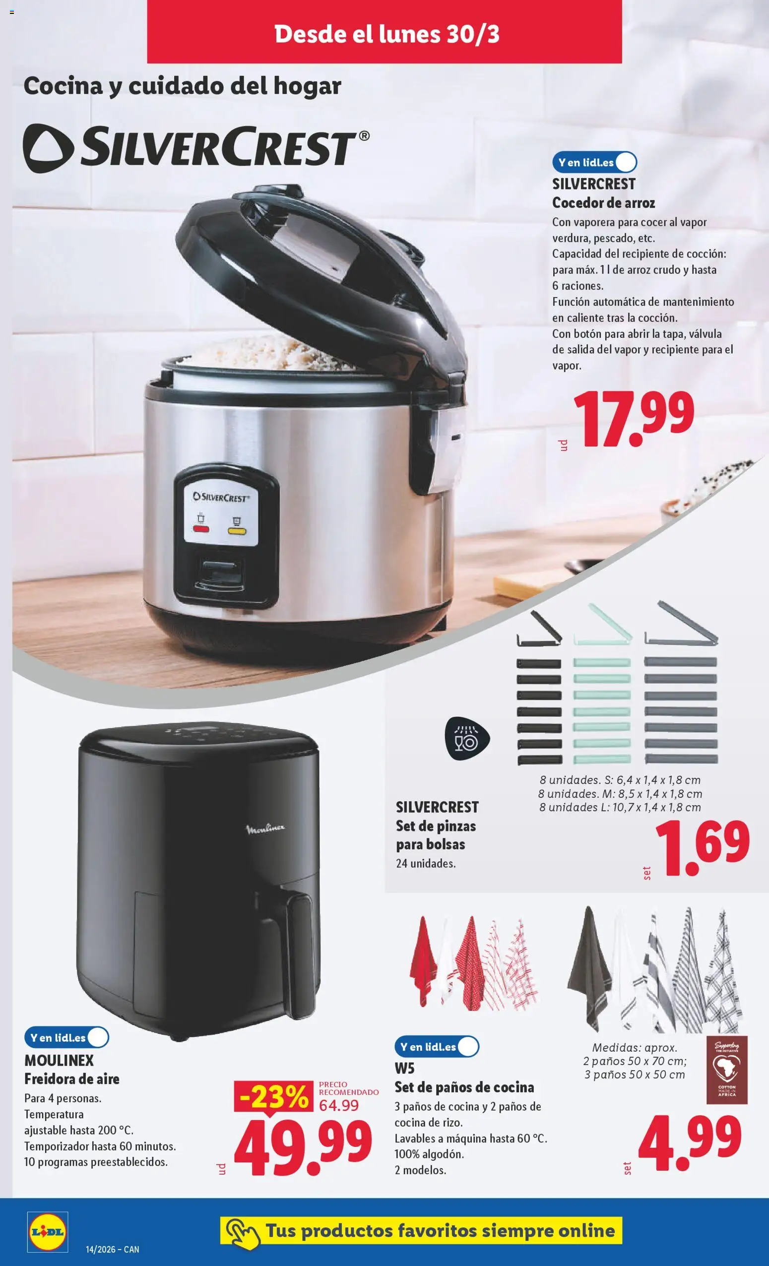 Lidl folleto de bazar │ válido desde el 30.03.2026 | Página: 8 | Productos: Arroz, Cocina, Freidora