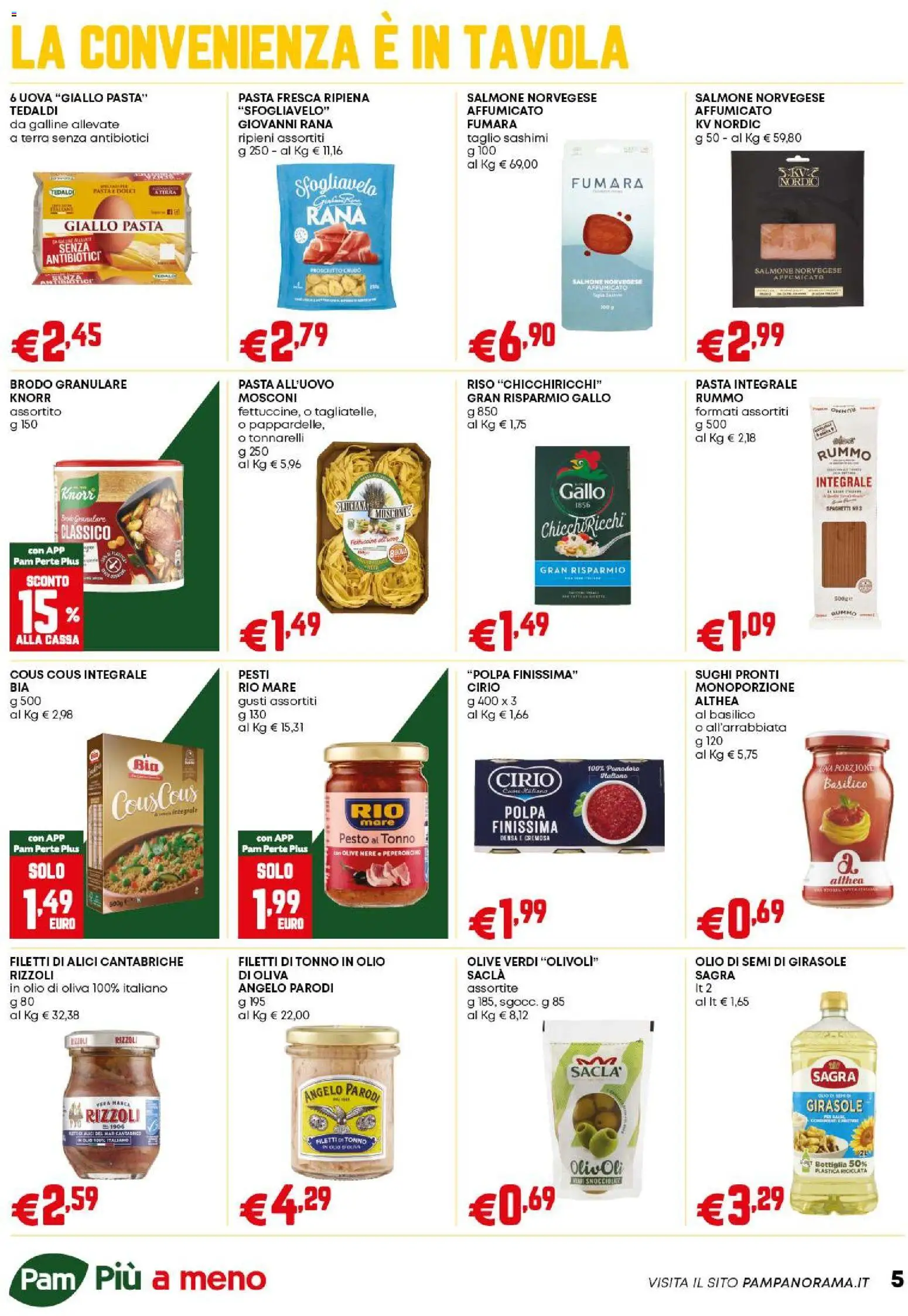 Volantino PAM del 02.01.2026 | Pagina: 5 | Prodotti: Uova, Salmone, Riso, Alici