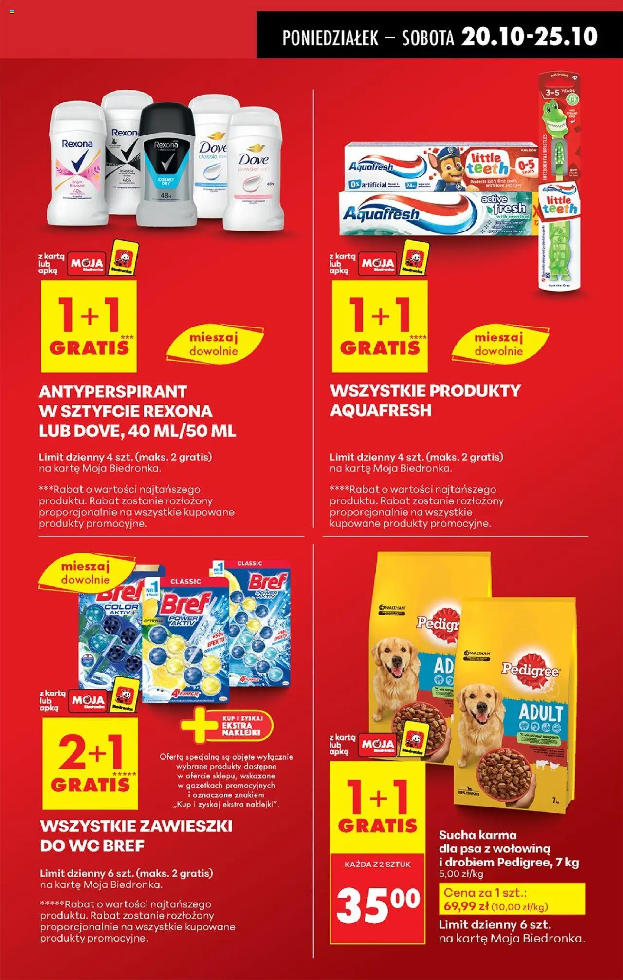 Biedronka gazetka od 20.10.2025 | Strona: 13 | Produkty: Pedigree, Naklejki, Wołowina, Antyperspirant