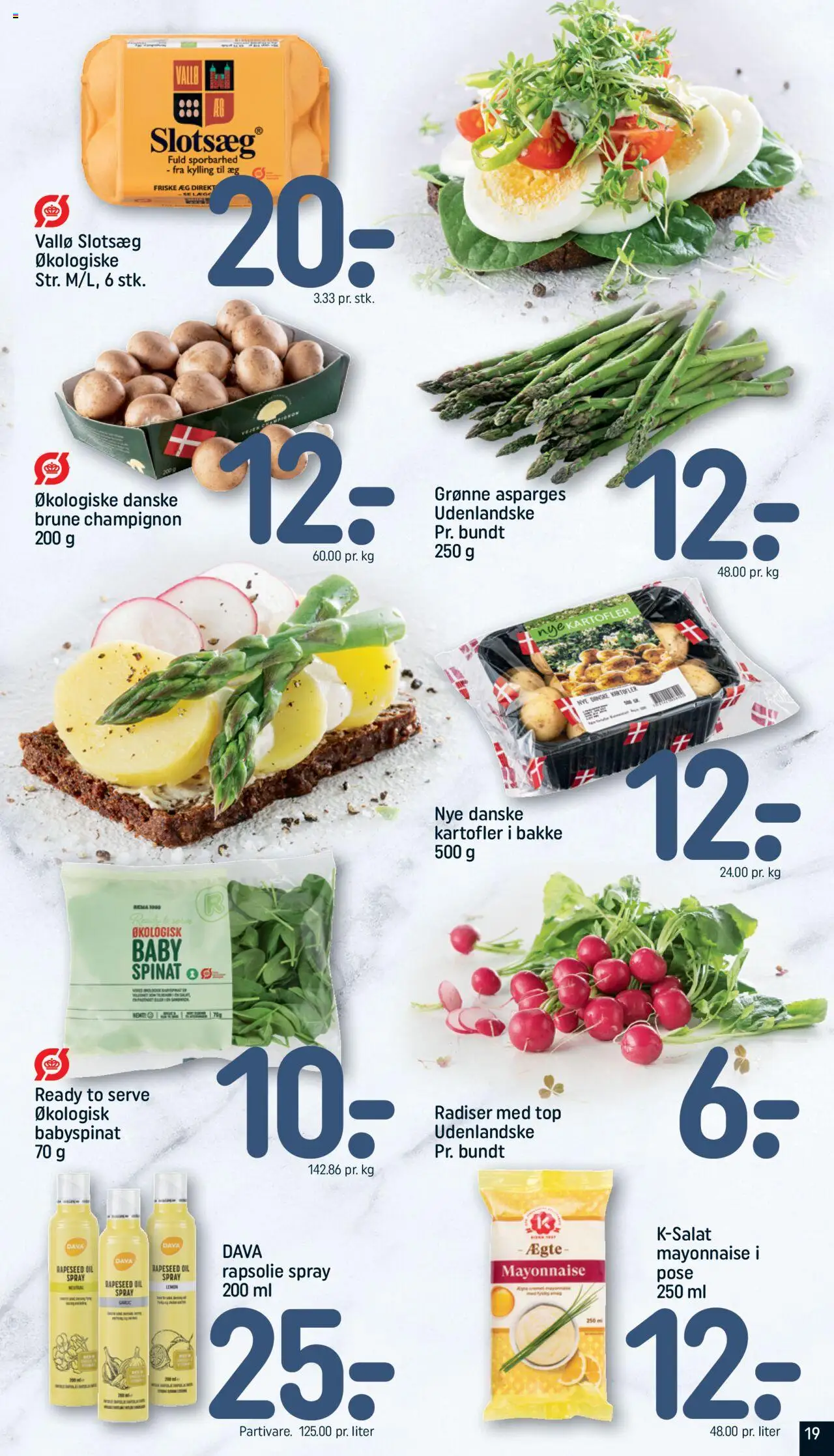 Rema 1000 Tilbudsavis gyldig fra 10.06.2025 | Side: 19 | Produkter: Radiser, Æg, Kartofler, Asparges