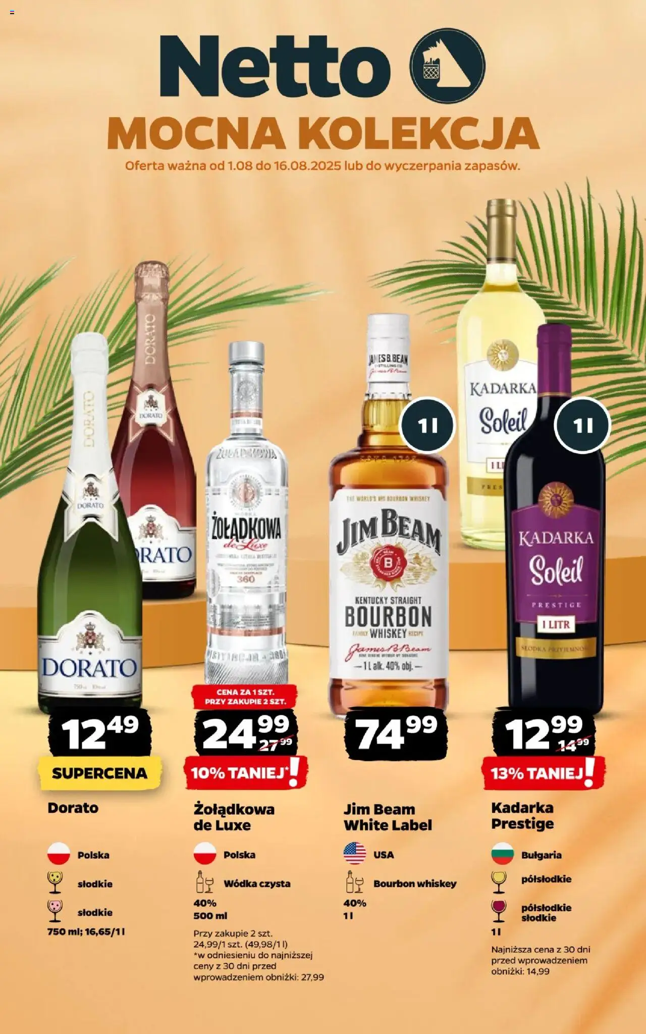 Netto gazetka - Mocna Kolekcja od 01.08.2025 | Strona: 1 | Produkty: Bourbon, Jim Beam, Wódka