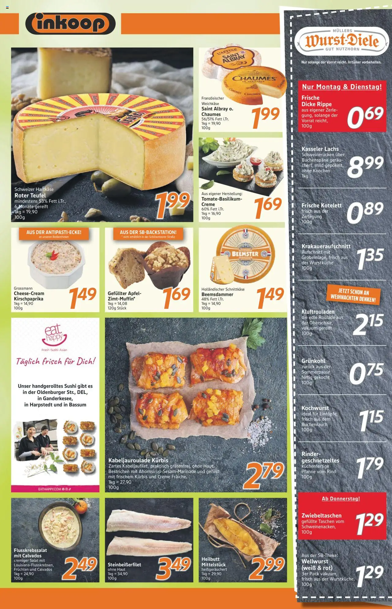 Inkoop Prospekt – gültig ab 20.10.2025 | Seite: 3 | Produkte: Creme, Lachs, Kürbis, Schweinerucken