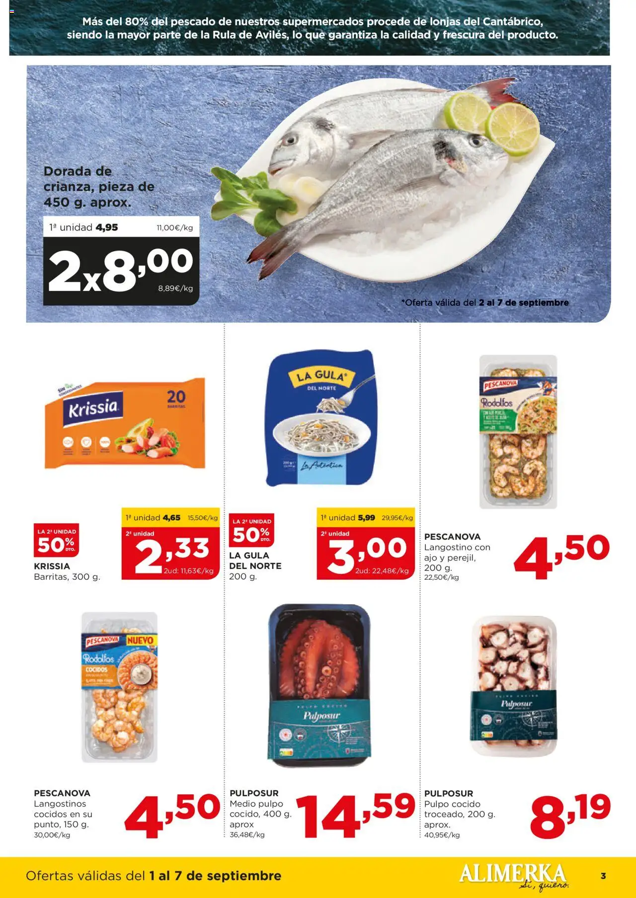 Alimerka folleto Asturias │ válido desde el 01.09.2025 | Página: 3 | Productos: Pescado, Langostino