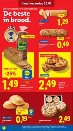 Lidl - Folder week 5 - Voorbeeld van een folder van Lidl, geldig van 26.01.2026 | Pagina: 10 | Producten: Brood, Baguette, Monster, Appeltaart