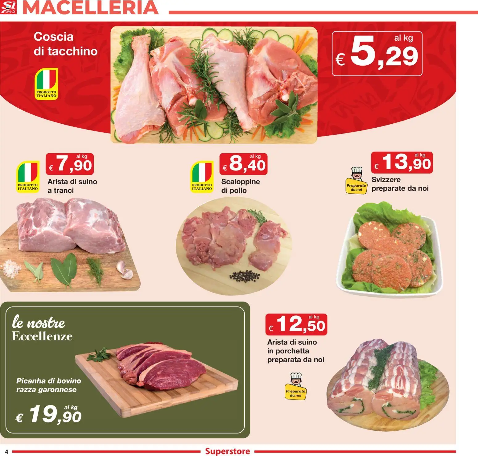 Volantino Sì con Te del 30.10.2025 | Pagina: 4 | Prodotti: Porchetta, Pollo, Suino, Tacchino