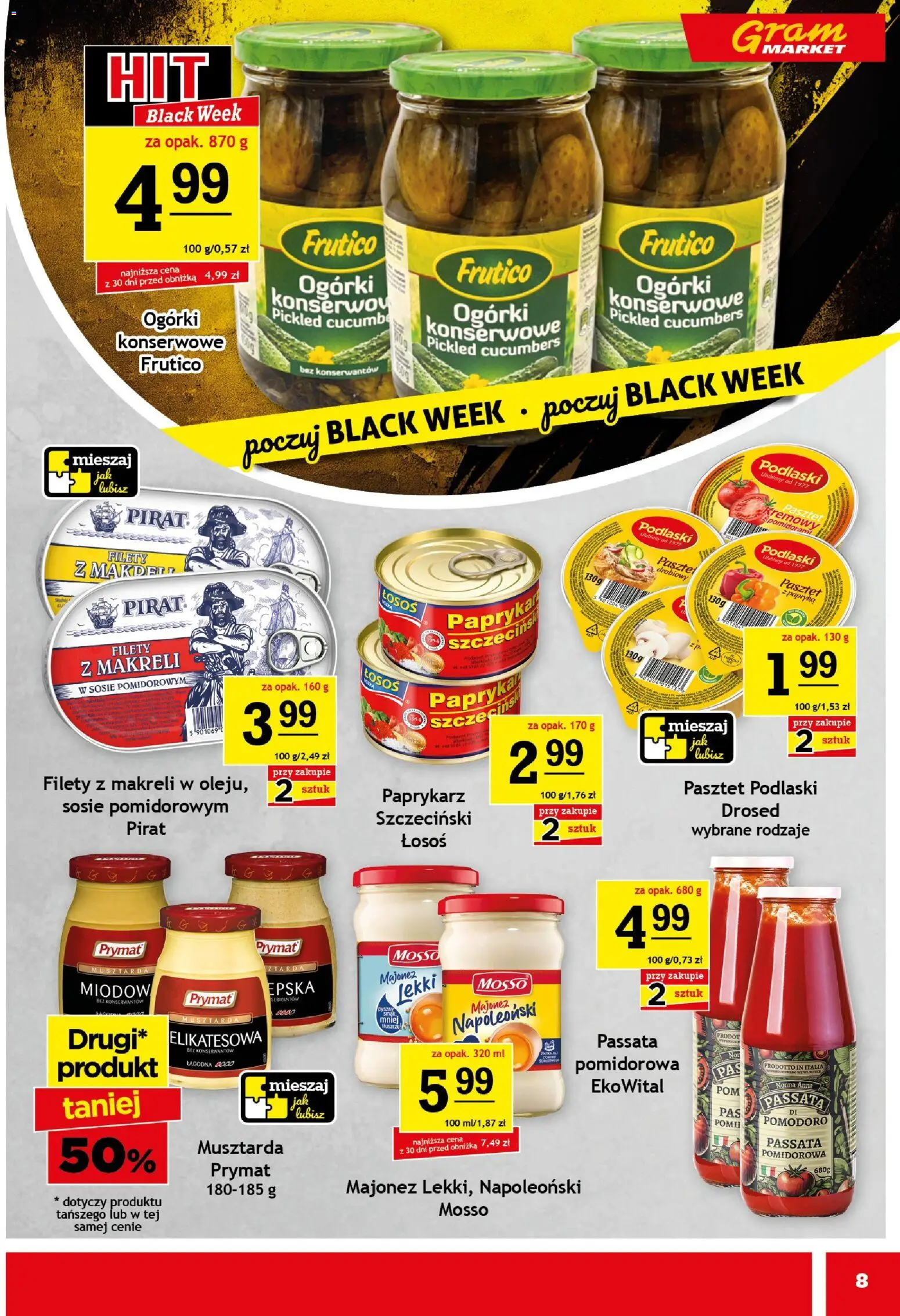 Gram Market Black Friday od 26.11.2025 | Strona: 8 | Produkty: Paprykarz, Papryka, Musztarda, Ogórki konserwowe