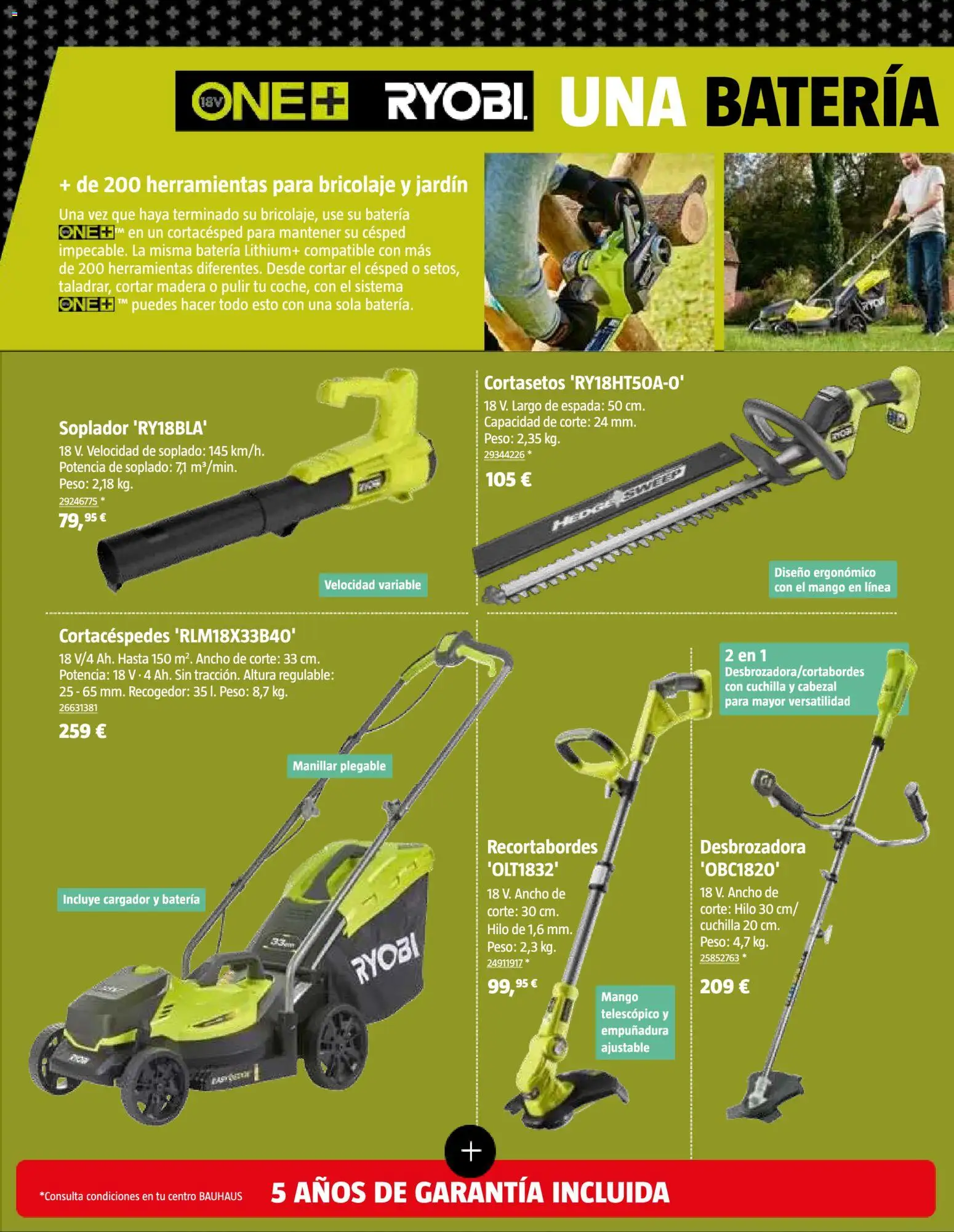 Bauhaus Jardín │ válido desde el 16.03.2026 | Página: 8 | Productos: Cortasetos, Peso, Απολυμαντικό, Batería